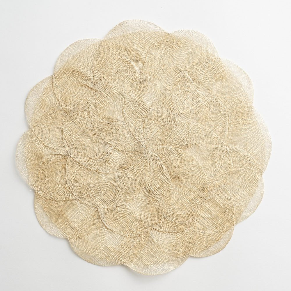 Elegant Ecru Woven Cloud Placemat Set of 4 - Natural Fiber Table Mats for Dining, Kitchen Decor, and Party Settings
