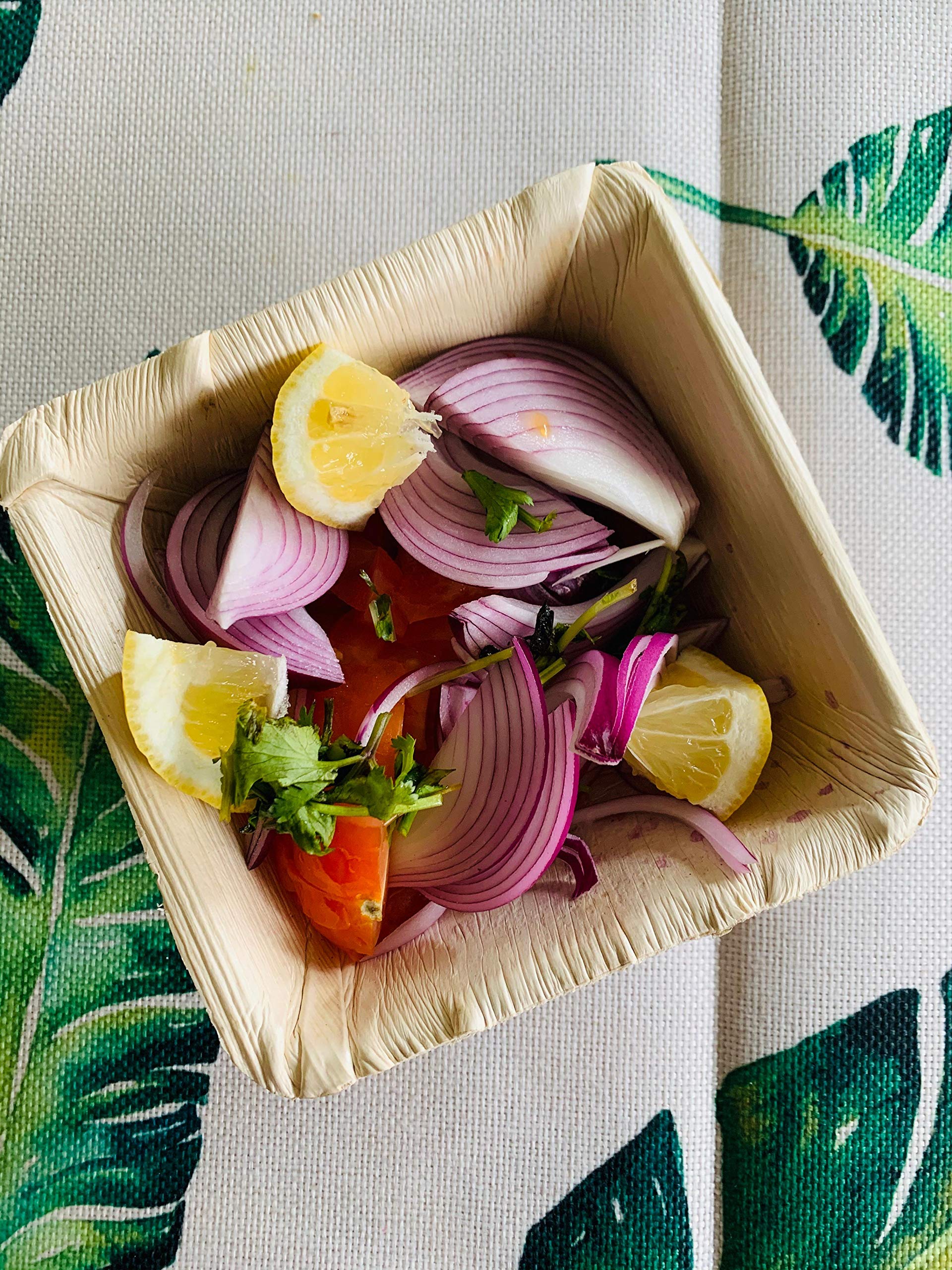 Eco-Friendly Palm Leaf Plate Set - 50 Guest Pack (150 Pcs) | 10 Inch Biodegradable Dinner Plates, 7 Inch Dessert Plates, 5 Inch Disposable Bowls for Soup/Salad | Perfect for Parties, Picnics, Weddings & Eco-Conscious Events