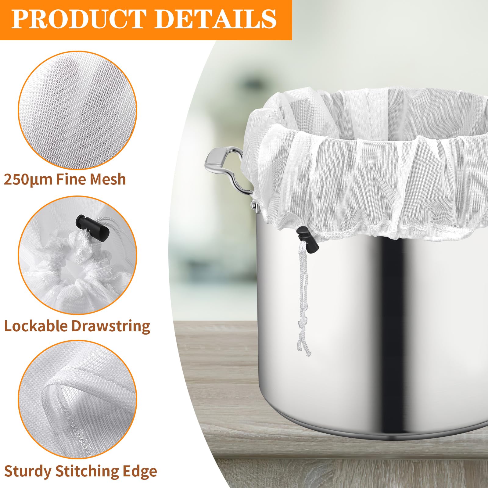 Extra Large Reusable Straining Bags 2 Pack - 26
