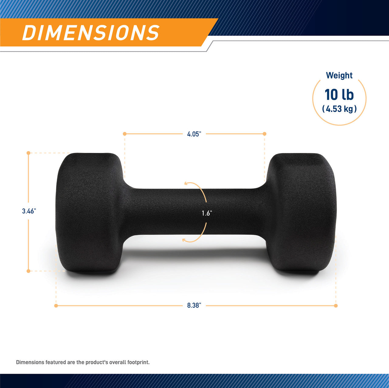 Marcy 10lb Neoprene Dumbbell Set - Premium Home Gym Equipment for Strength Training, Weight Lifting & Fitness Workouts | Perfect for Home, Office & Small Spaces