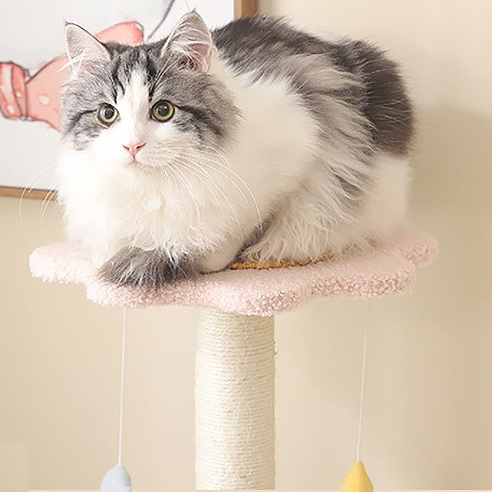 Starry Sky Cat Tree - 4-Level Space Design with 2 Hanging Toys, Multi-Cat Friendly & Soft Plush Covering - Perfect for Indoor Play, Climbing & Napping for Cats