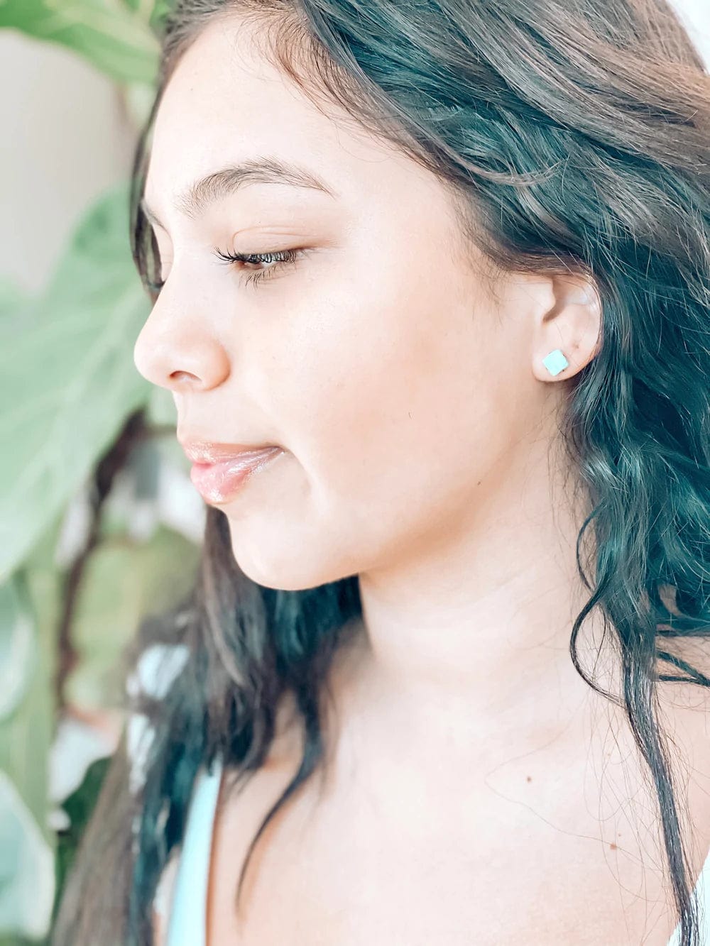 Larimar Gold Mineral Earrings – Handmade Blue Stone Jewelry for Women, Boho Dangle Earrings | Perfect for Beach Vacations, Weddings & Everyday Wear