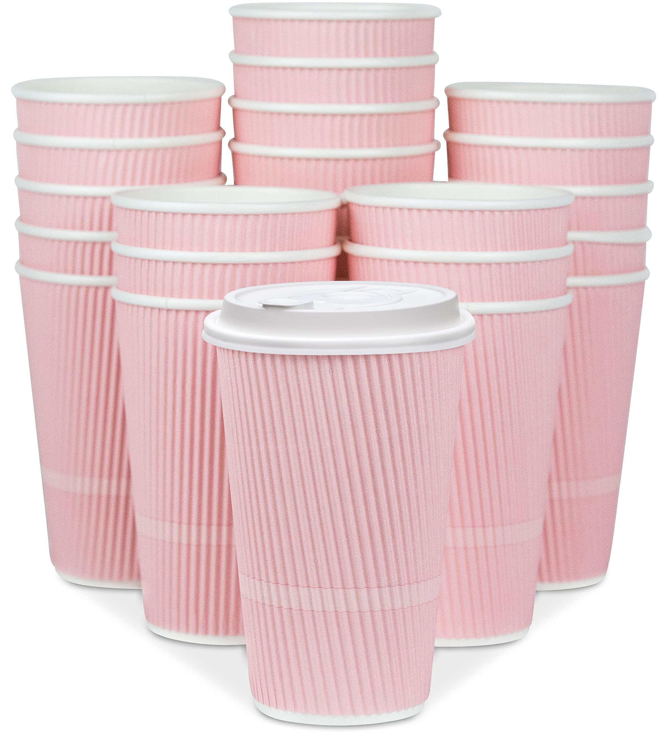 **16 oz Disposable Coffee Cups with Lids - 70 Pack Insulated Travel Cups for Hot & Cold Drinks, Leak-Proof & Heat Resistant - Perfect for Office, Cafes, and On-the-Go Coffee Lovers**