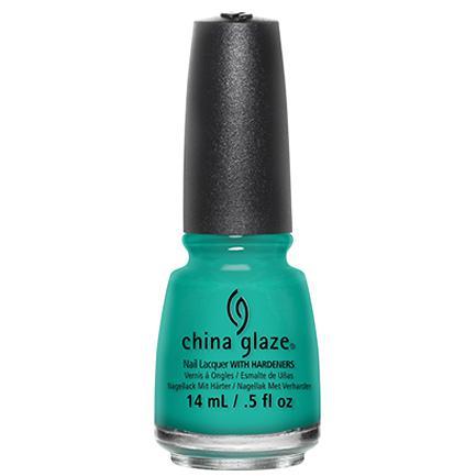 China Glaze Turned Up Turquoise Nail Polish - 0.5 oz / 14.7ml (#70345) - Vibrant Blue-Green Shade for Manicures, Pedicures & Nail Art - Perfect for Summer, Parties & Special Occasions