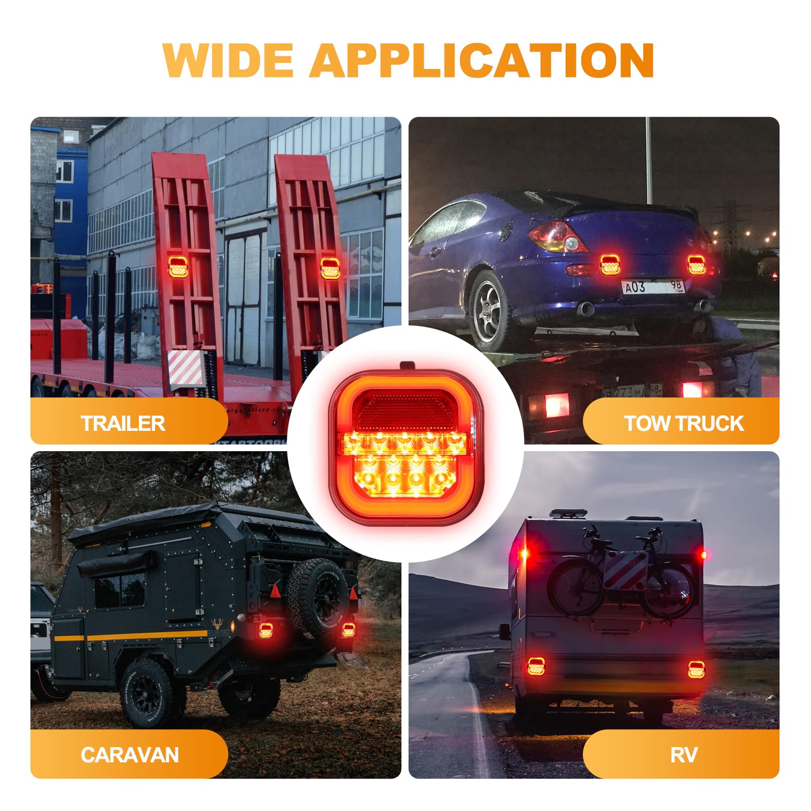 2024 Upgraded Rechargeable Wireless LED Trailer Lights - Magnetic Waterproof Tow Truck Tail Light Kit with Anti-Lost Rope for RV, Boat, Camper, Jet Ski & Caravan - Perfect for Safe Night Towing & Outdoor Adventures