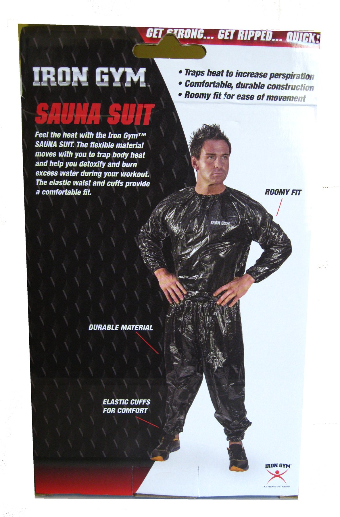 Iron Gym Two Piece Sauna Suit for Weight Loss & Detox - Large to X-Large (L-XL) Size - Perfect for Workouts, Sweat Therapy & Post-Training Recovery
