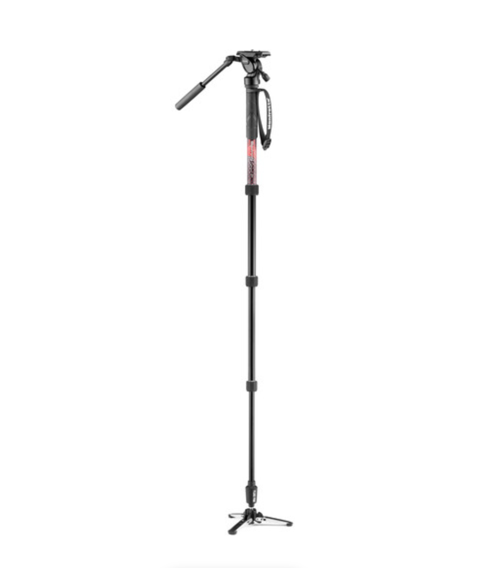 Manfrotto Element MII Video Monopod Kit - Lightweight Aluminum Camera Monopod with Fluid Head for DSLR & Mirrorless Cameras - Perfect for Travel, Vlogging & Professional Videography