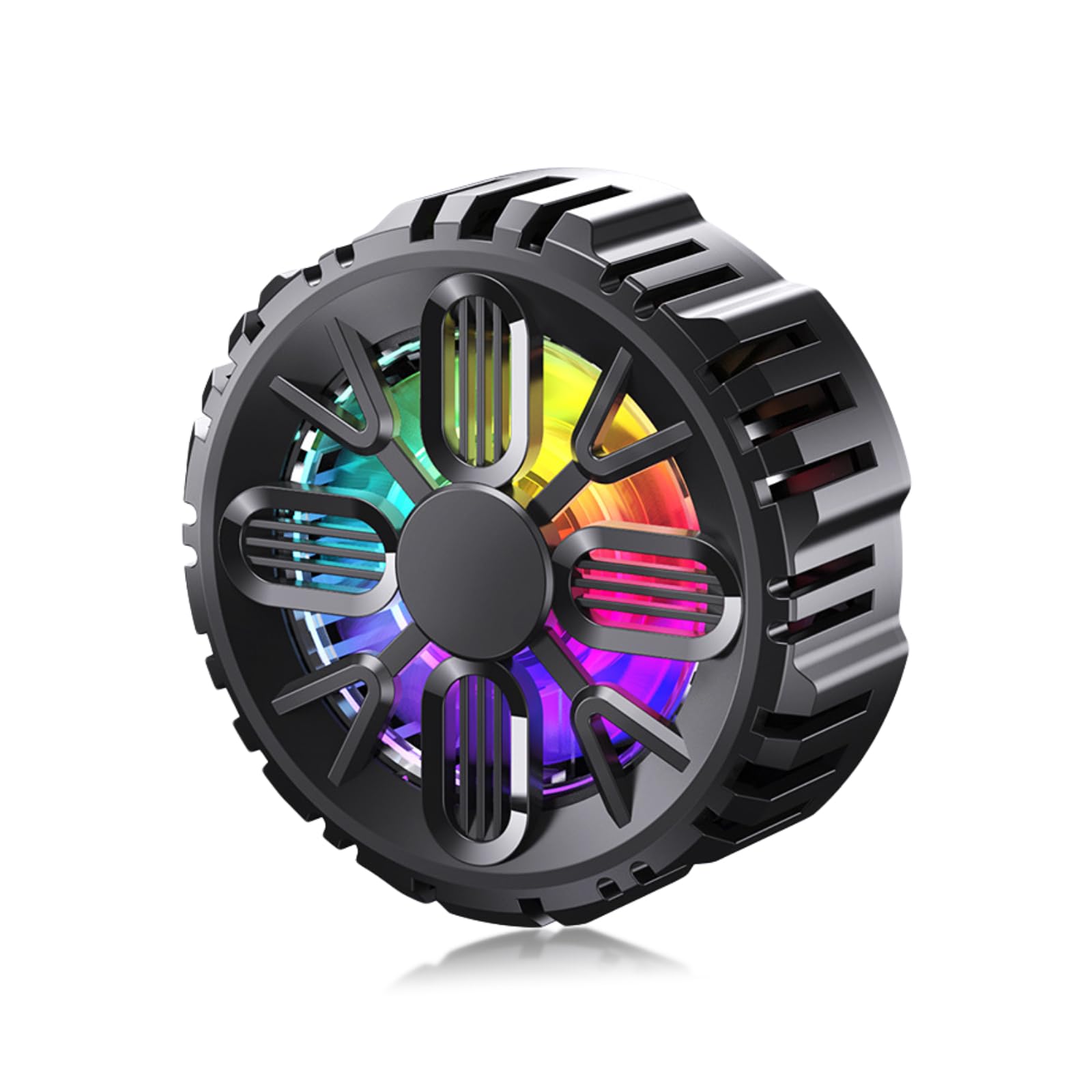 Rechargeable Semiconductor Phone Cooler with Colorful LED Lights - Universal Magnetic Cooling Fan for Gaming, Video Streaming & Car Driving - Prevent Overheating for iPhone & Android Phones