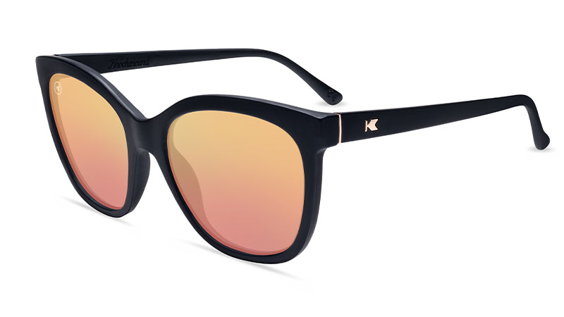 Deja Views Matte Black & Rose Gold Sunglasses - Stylish UV Protection Shades for Outdoor Activities, Beach, and Driving