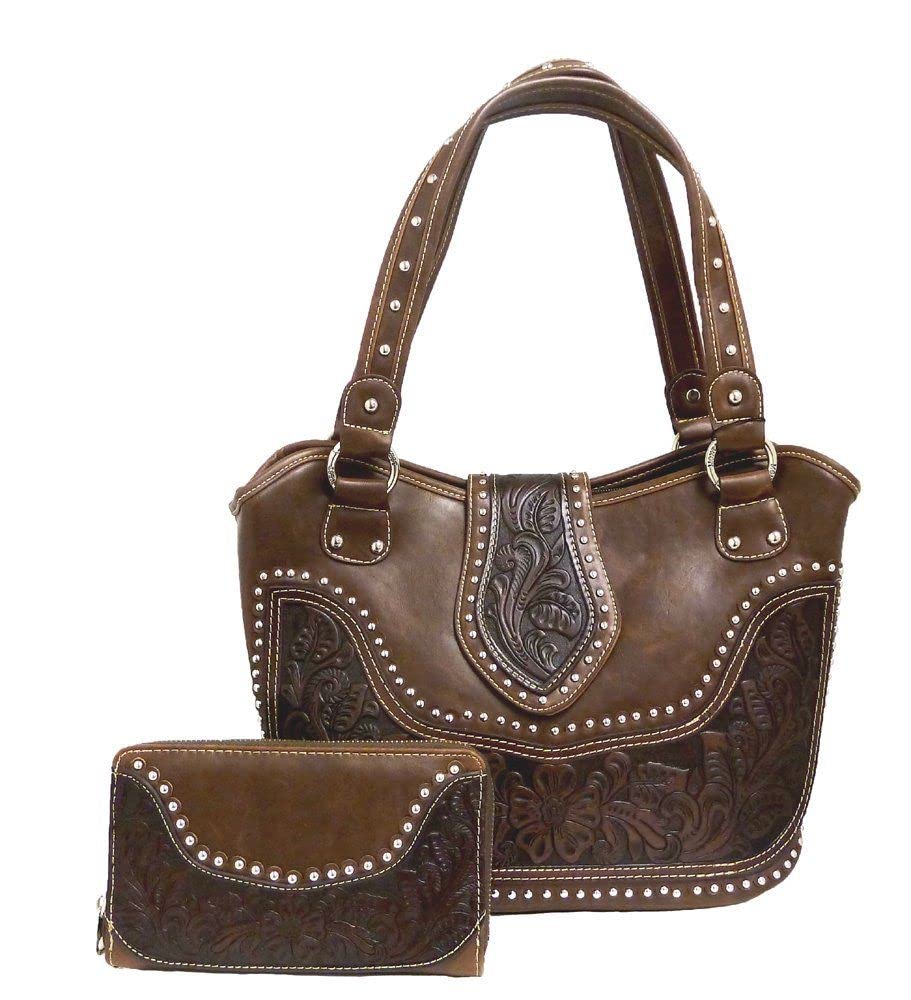 Montana West Women's Concealed Carry Purse with Wallet Set - Floral Embroidery, Large Size for Everyday Use | Perfect for Travel, Shopping & Outdoor Activities