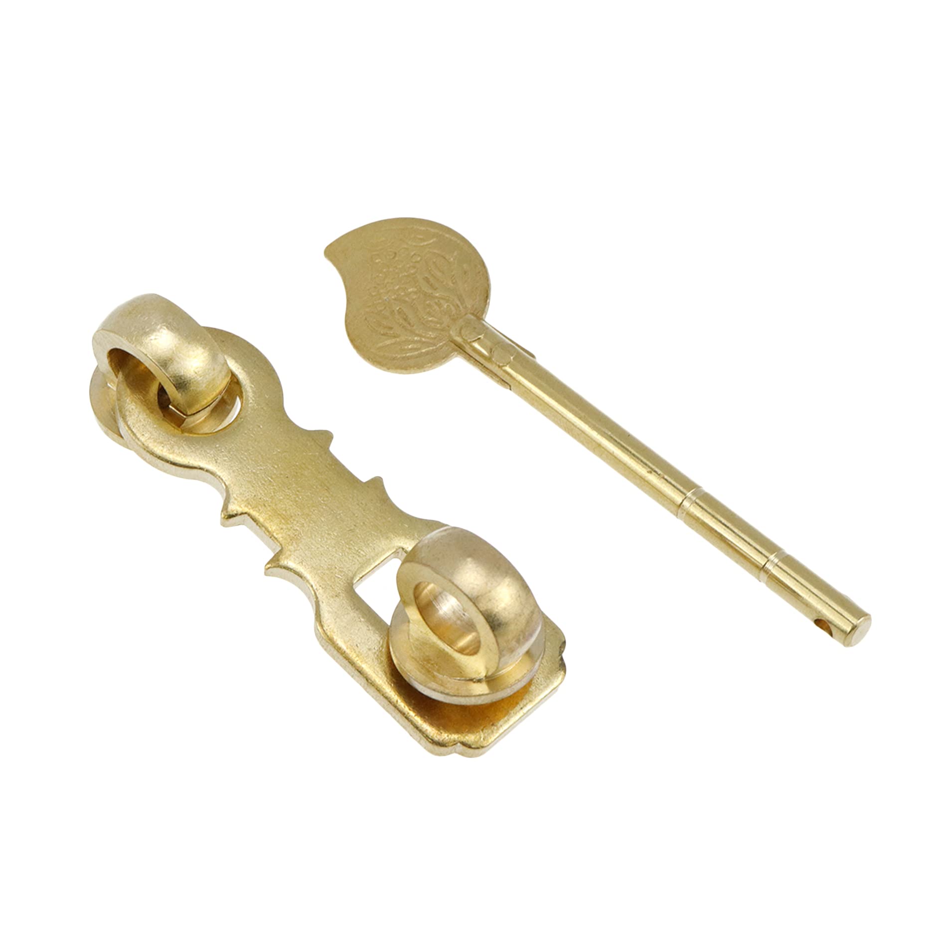 Vintage Solid Brass Padlock Hasp Door Clasp - Heavy Duty Antique Gate Latch Lock with Plug Rod - Light Brass Finish for Barn Doors, Sheds & Cabinets Security