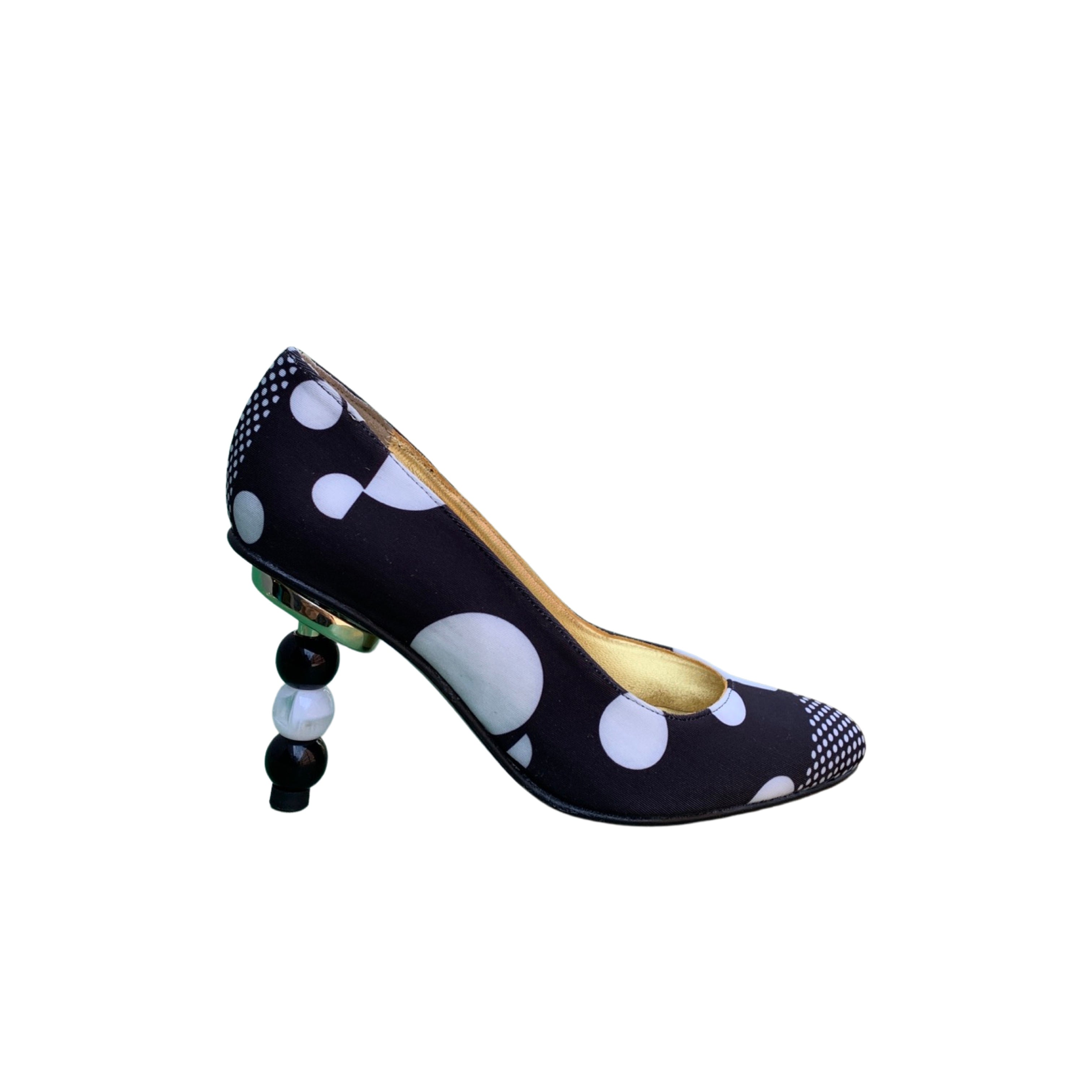 Roron Women's Black and White Polka Dot Dress Heels - Stylish High Heels for Parties, Weddings & Evening Events