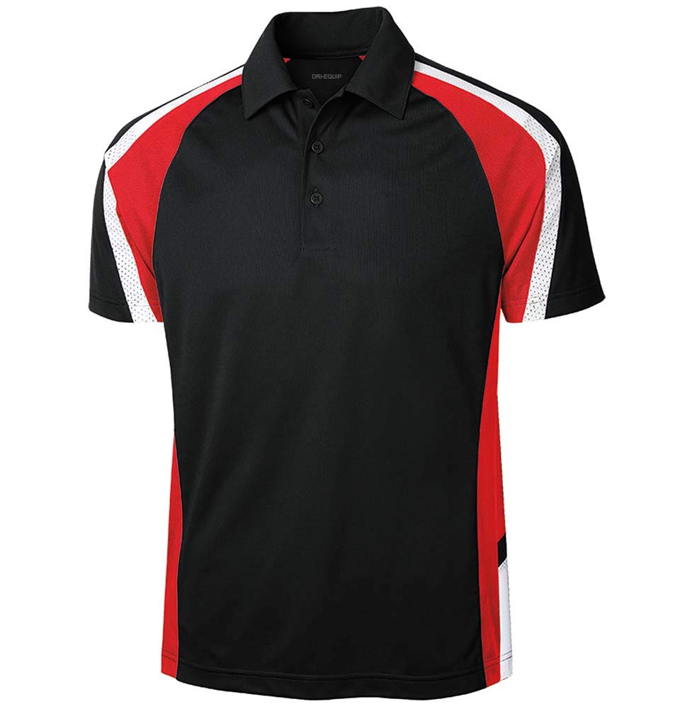 DRIEQUIP Men's Tricolor Moisture-Wicking MicroPique Polo Shirt - Breathable Quick-Dry Golf & Casual Wear (Sizes XS-4XL) - Perfect for Work, Golf & Outdoor Activities