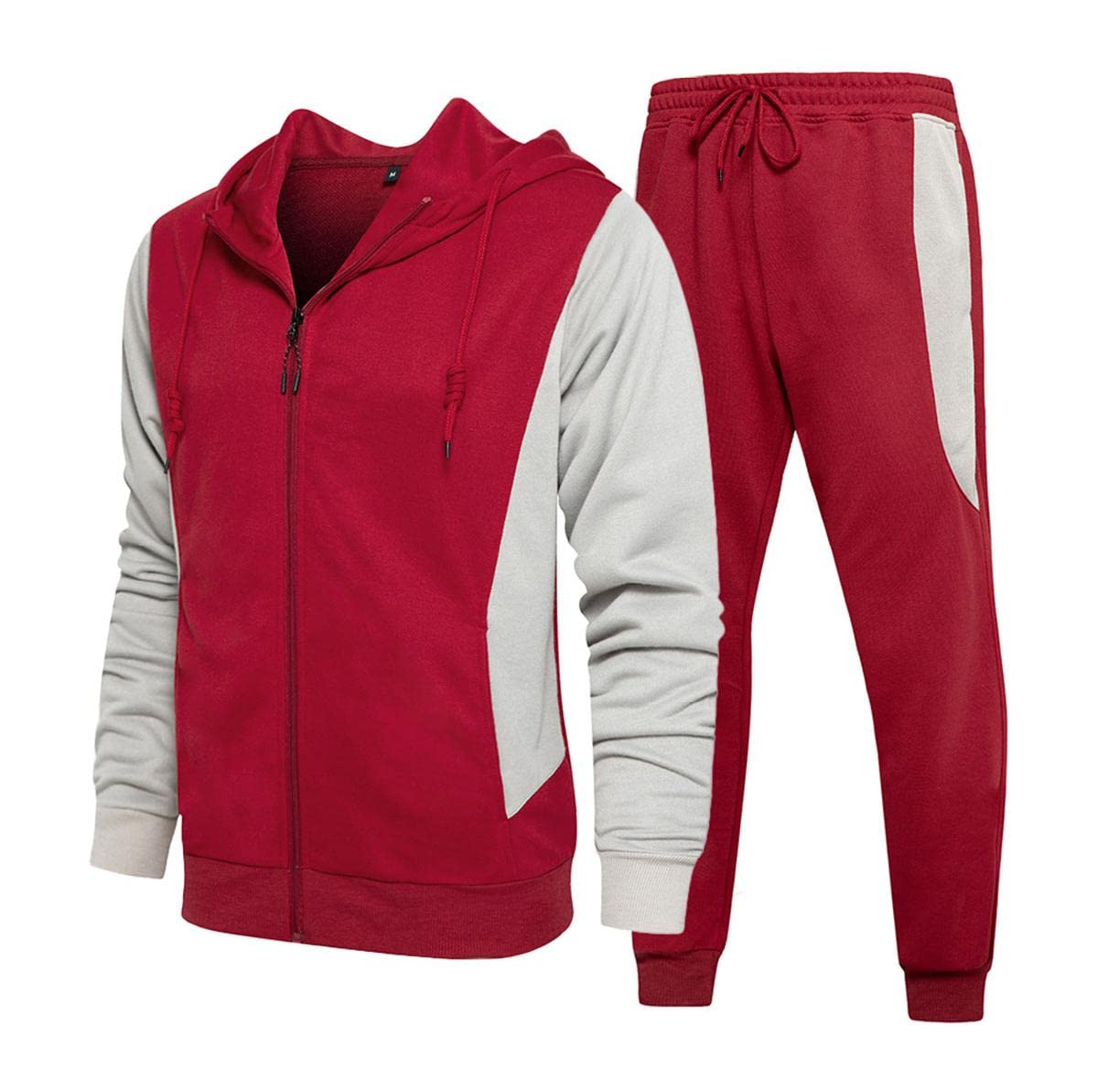 Men's Casual Tracksuit 2-Piece Set with Long Sleeve Hoodie & Jogger Pants - Lightweight Running Outfit for Gym, Workout & Athletic Sports | Perfect for Jogging, Training & Streetwear Fashion