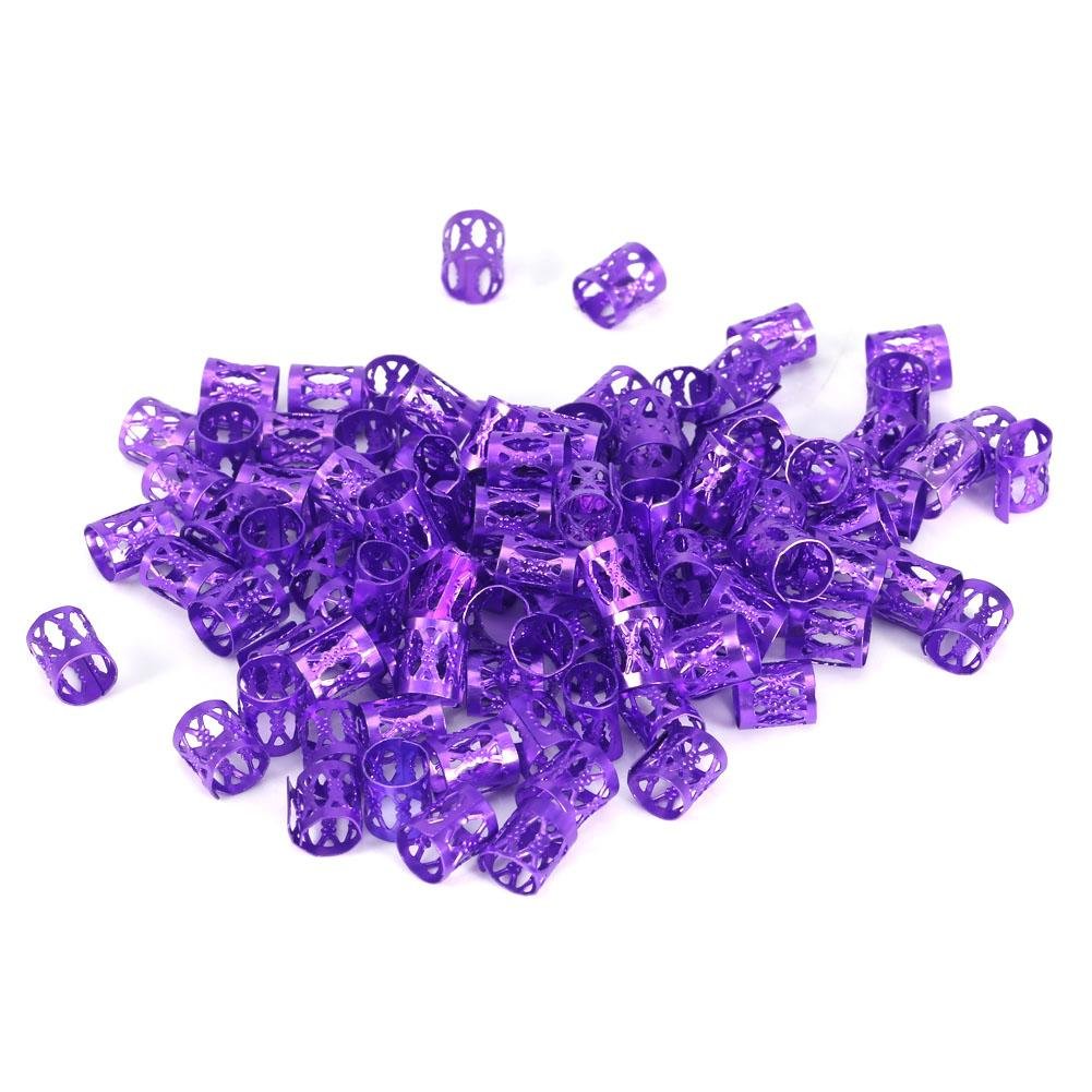 100 Pcs Colorful Adjustable Hair Braid Beads Rings Cuff - Hair Accessories for Braiding, Styling & Beauty Decoration - Perfect for Kids, Teens & DIY Hair Styling