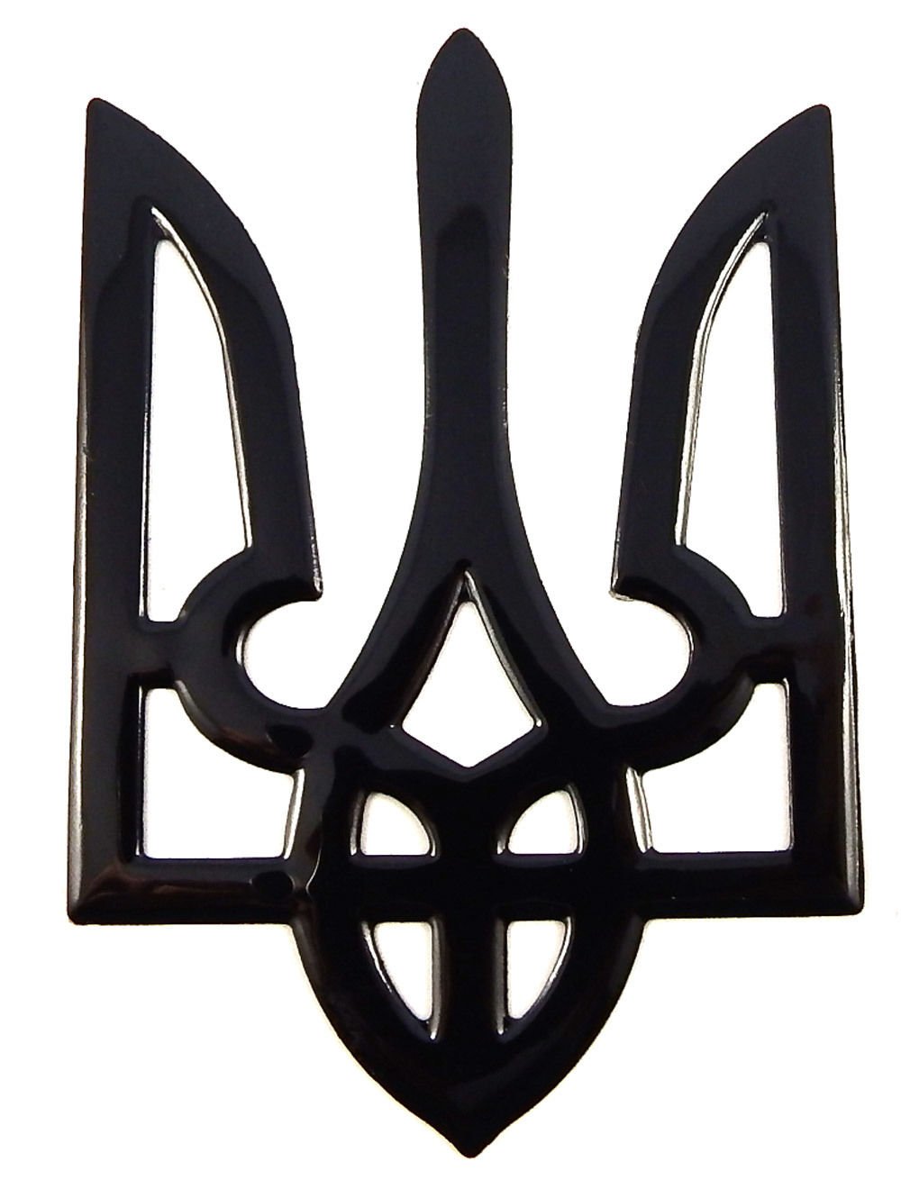 Ukrainian Trident 3D Sticker - Black Finish Car Emblem (2