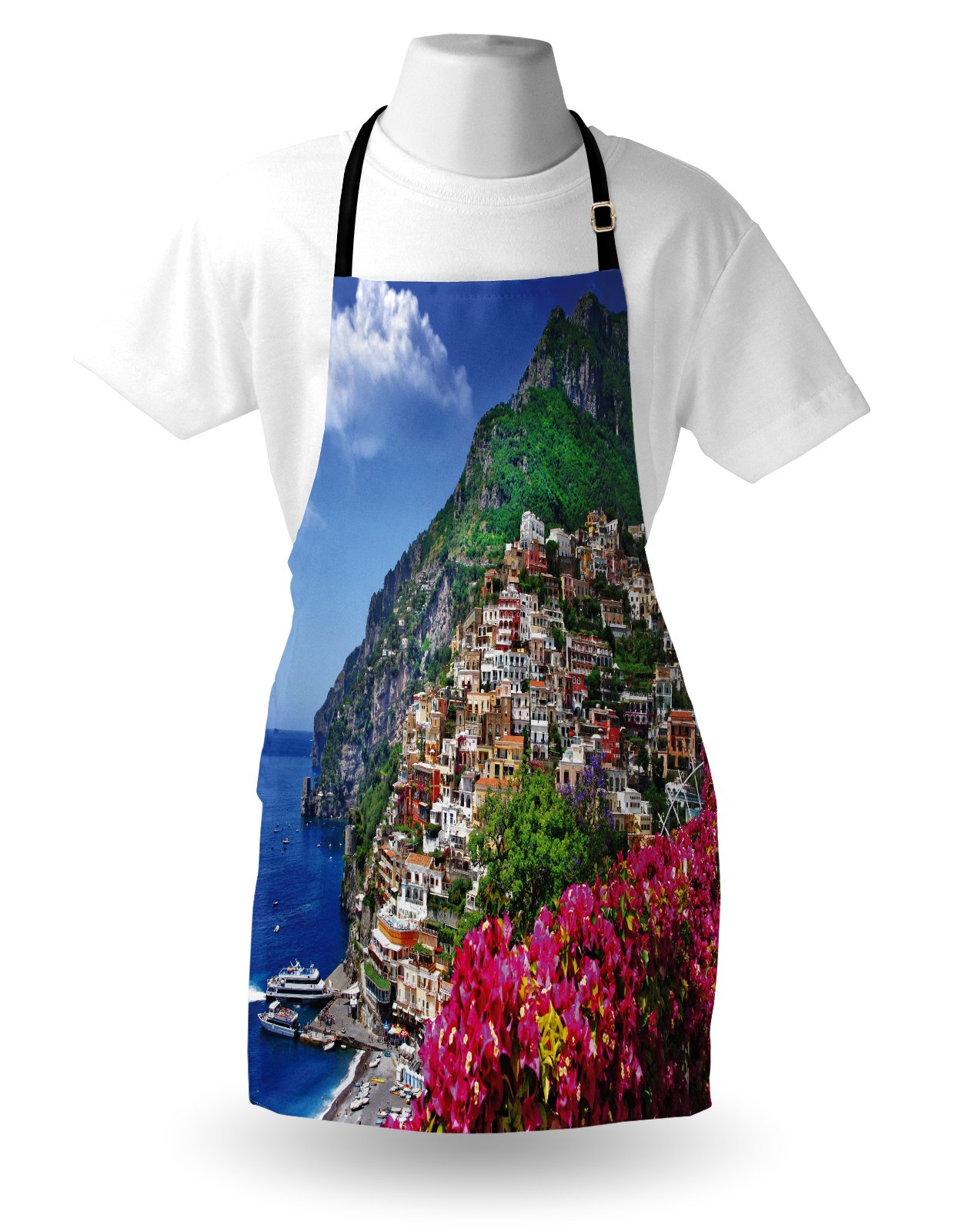 Ambesonne Stylish Printed Apron for Cooking, Baking & Grilling - Perfect for Indoor & Outdoor Kitchen Use, BBQ Parties & Holiday Gifts