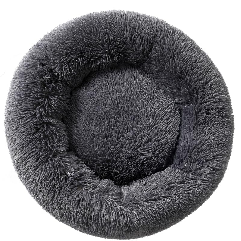 **Cozy Donut Pet Bed for Cats & Small Dogs - Fluffy Round Cushion Bed (35x35x12cm) for Puppies, Kittens & Rabbits Up to 3kg - Warm & Calming Bed for Anxiety Relief - Perfect for Cuddling, Napping & Indoor Comfort**