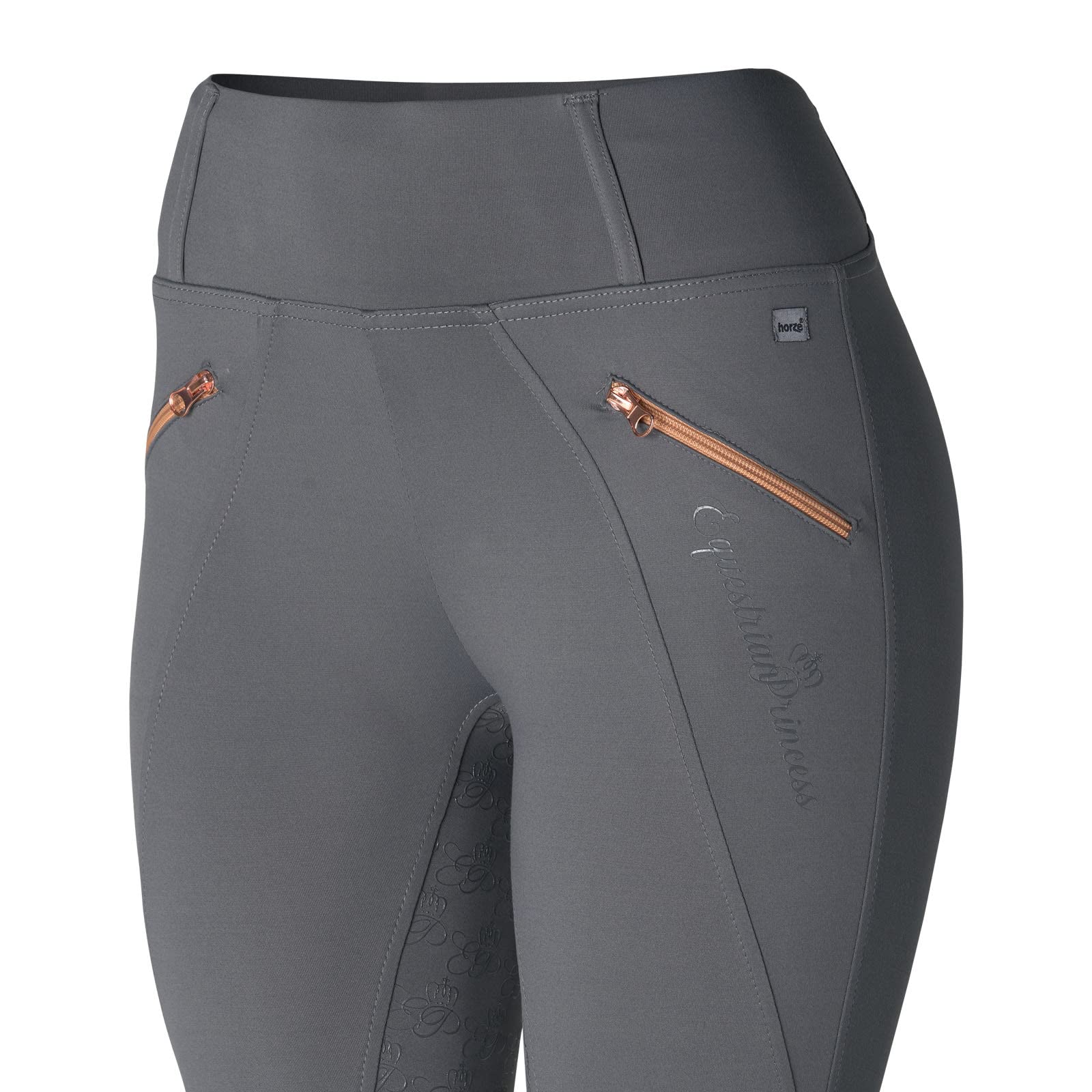 HORZE Rosie Women's Silicone Full Seat Equestrian Riding Tights with Pockets - Comfortable Equestrian Breeches for Horseback Riding, Training & Competition