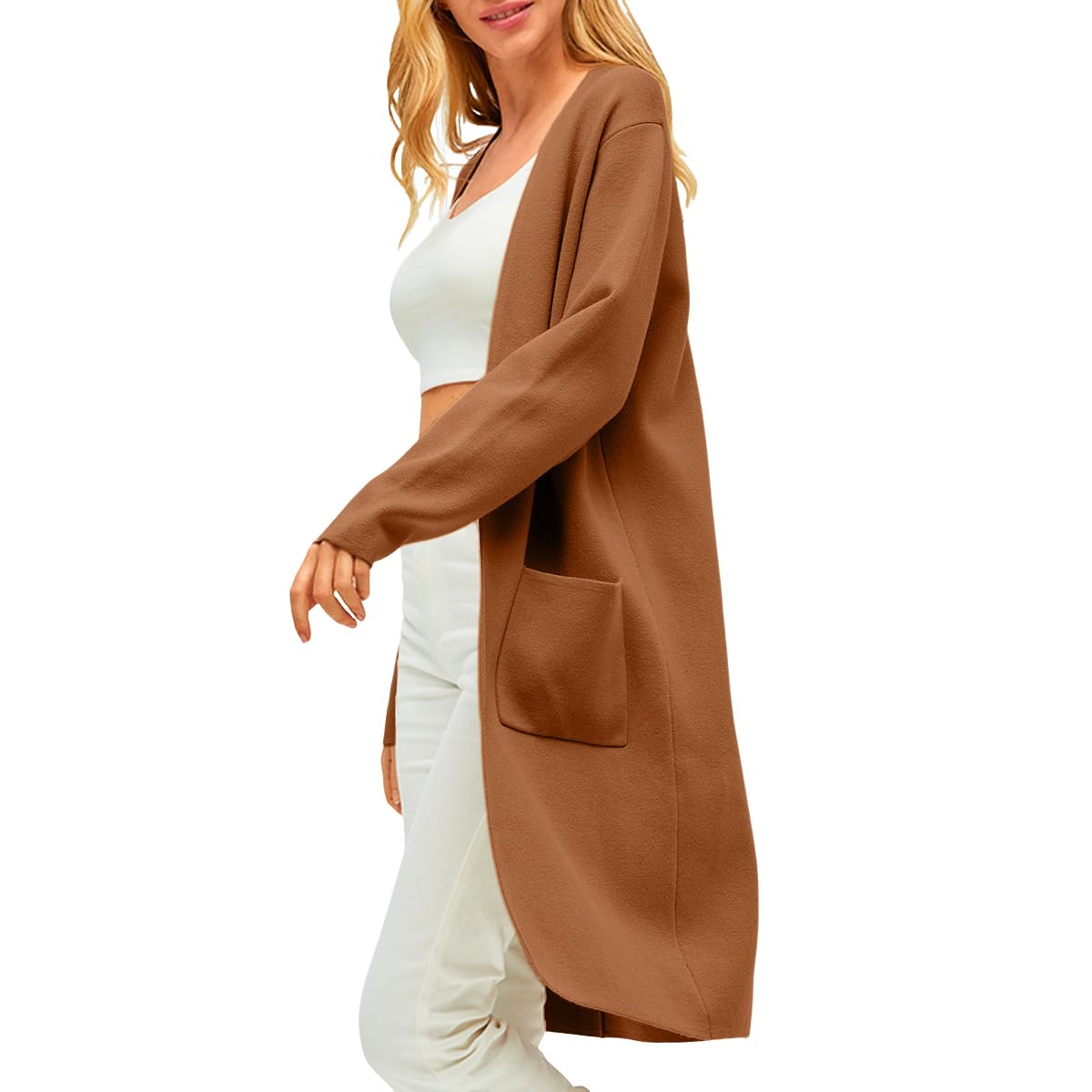 LILLUSORY Women's Lightweight Long Cardigan Sweater - Oversized Fall Coatigan Jacket 2024 | Trendy Open Front Duster for Work, Travel & Casual Outfits