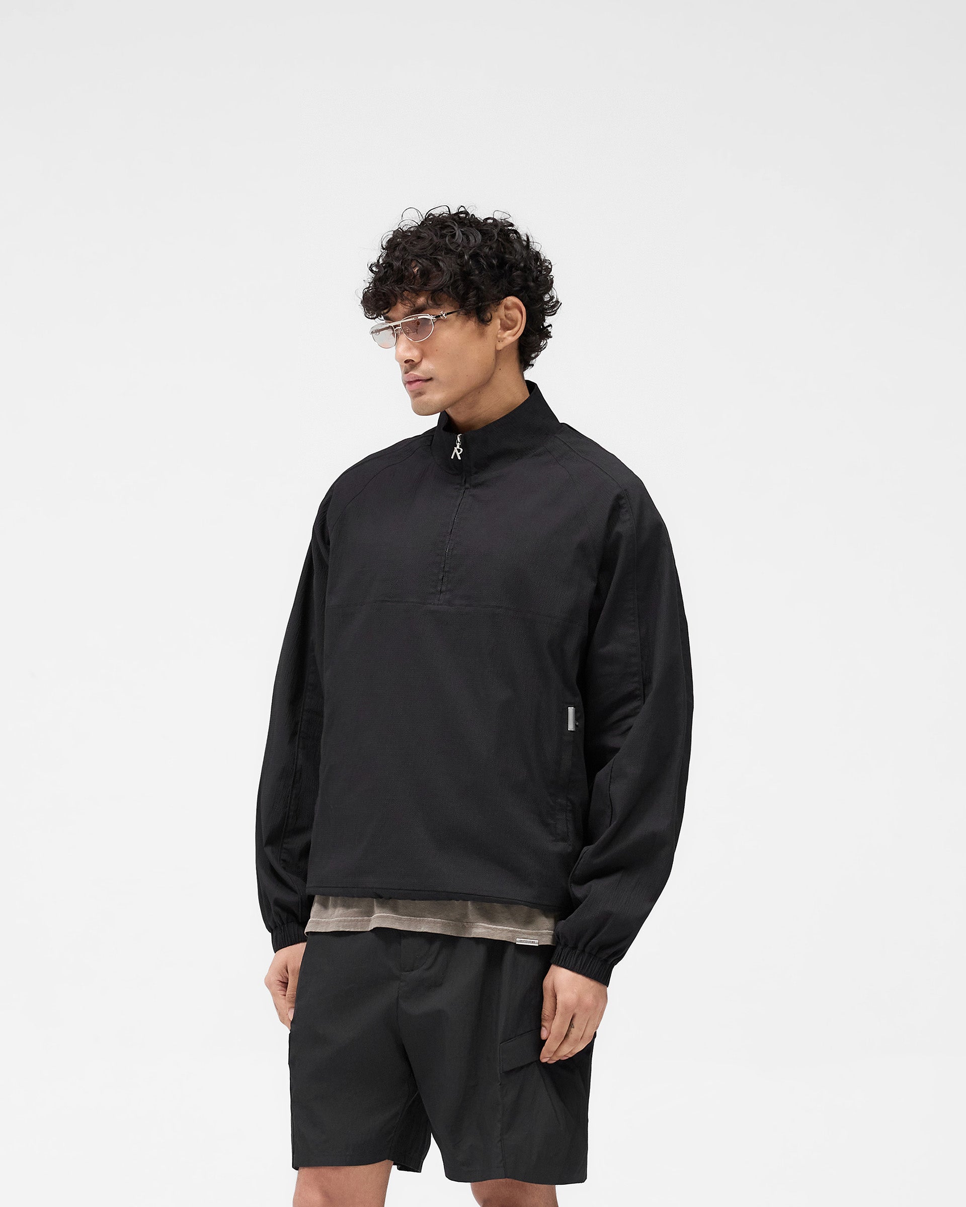 Men's Black Quarter Zip Jacket - Lightweight Fleece Pullover for Outdoor Activities & Casual Wear