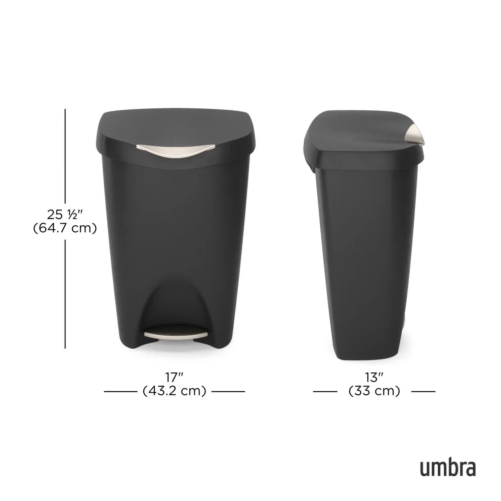 50L Step-On Trash Can with Lid - Hands-Free Foot Pedal Kitchen Garbage Bin for Home, Office, and Bathroom - Odor Control & Leak Proof Design