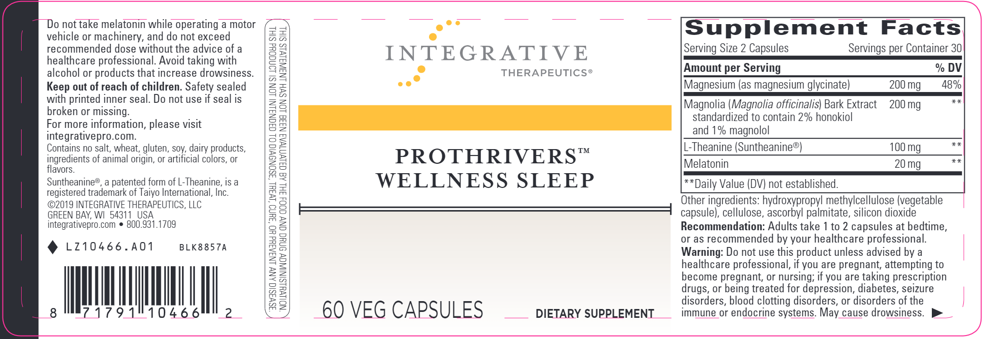 ProThrivers™ Wellness Sleep Aid - Natural Melatonin & Herbal Supplement for Deep Relaxation & Better Sleep - Perfect for Stress Relief, Jet Lag & Insomnia Relief