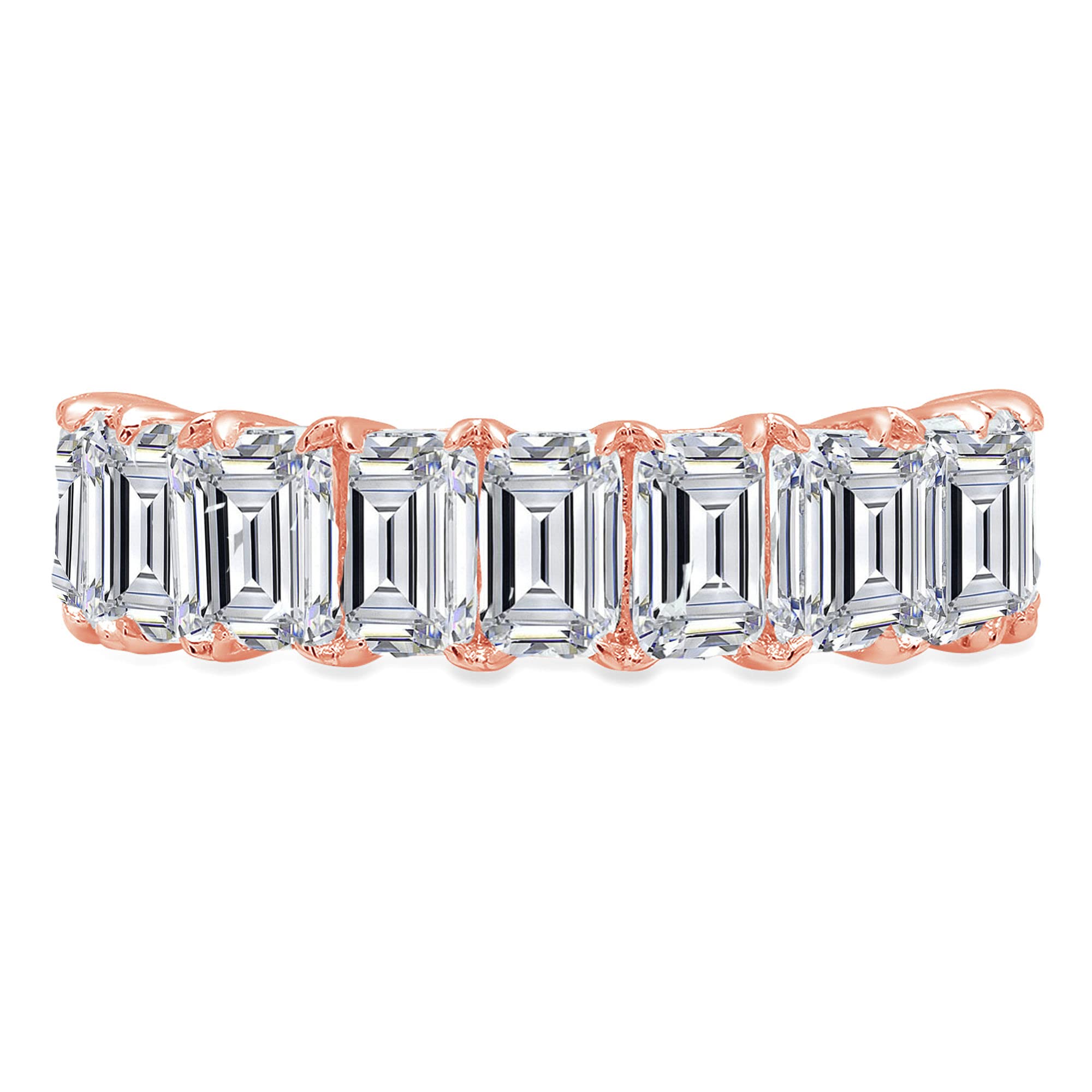 2.61 Carat Natural Conflict-Free Emerald Cut Diamond Ring - VS1-VS2 Clarity, G-H Color, 14K Rose Gold Eternity Band - Art Deco Wedding, Engagement & Promise Ring for Women - Perfect for Proposals, Anniversaries & Special Occasions