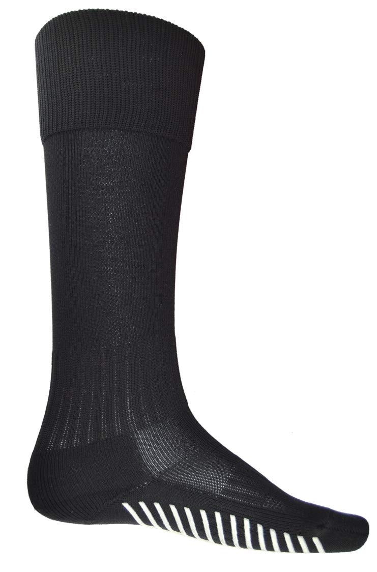 Vizari V Grip Long Sport Socks for Men - Breathable Polyester Athletic Socks with Anti-Slip Rubber Grip | No Logo Solid Crew Socks | Perfect for Running, Basketball, Gym & Outdoor Activities