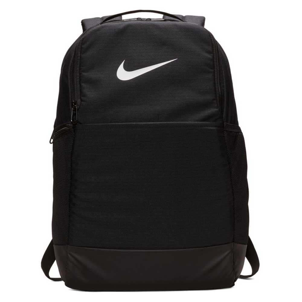 Nike Brasilia Medium Training Backpack for Women & Men - Water Resistant Gym Bag with Secure Storage Pockets - Perfect for Workouts, Travel & School - Black/Black/White
