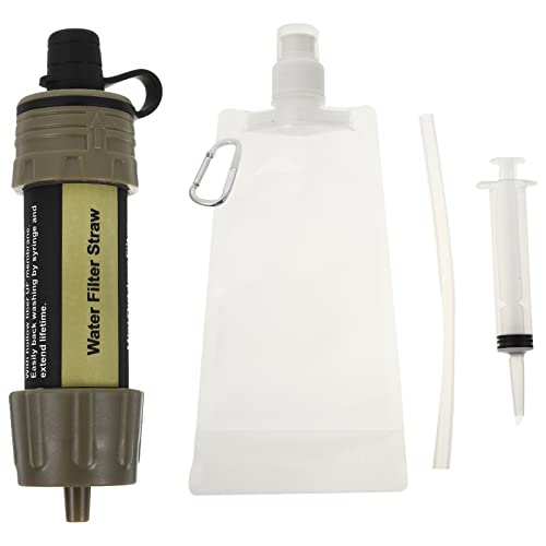 BESPORTBLE Hiking Backpack with Personal Water Filter - Portable Survival Gear for Water Purification | Drinking Water Cleaner for Hiking, Camping, Travel & Emergency Preparedness | Lightweight Green Outdoor Backpack for Adventures & Wilderness Survival