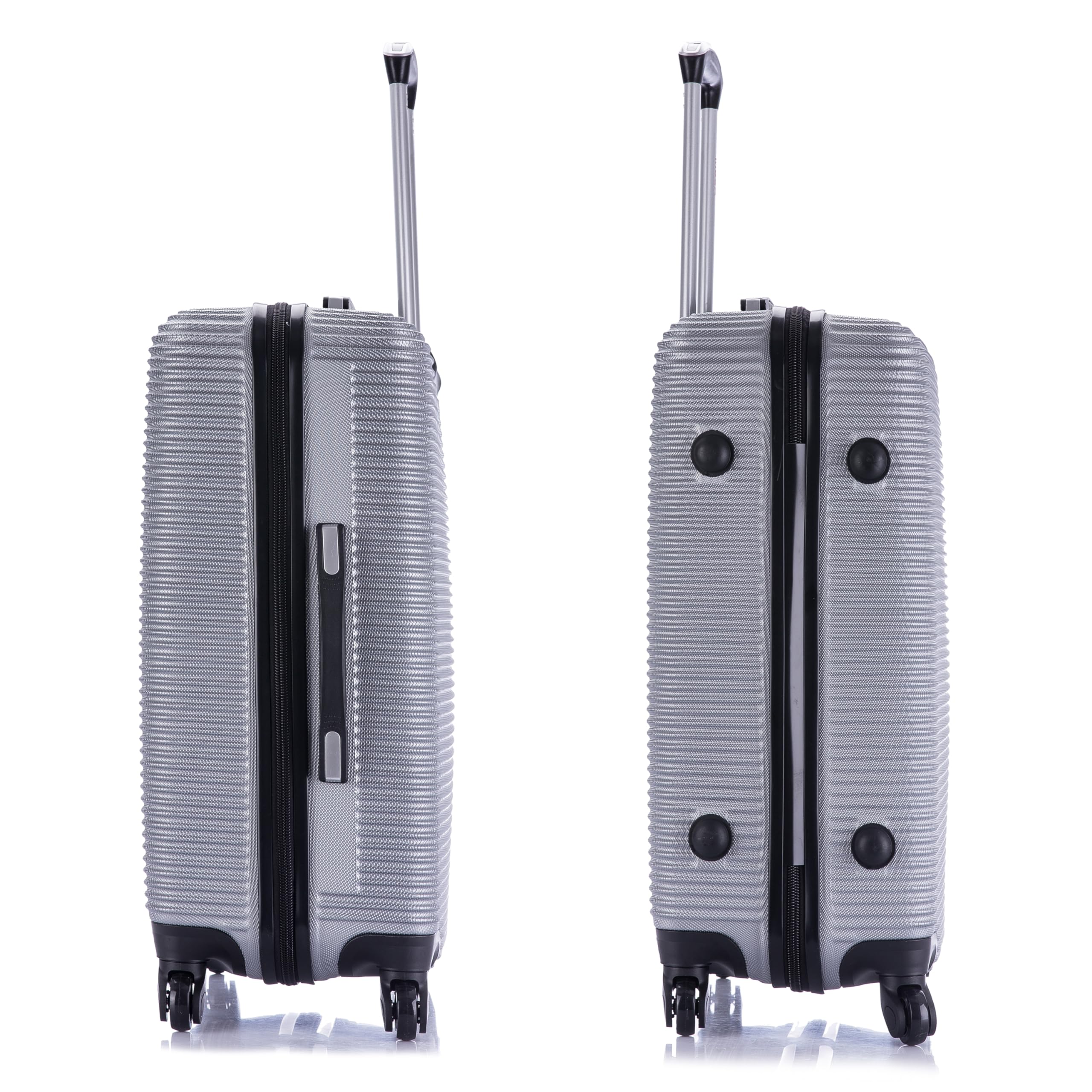 InUSA ROYAL 24 Inch Hardside Spinner Luggage - Medium Travel Suitcase with 4 Spinner Wheels, Ergonomic Handles & Studs | Durable Silver Carry-On for Business Trips, Vacations & Air Travel