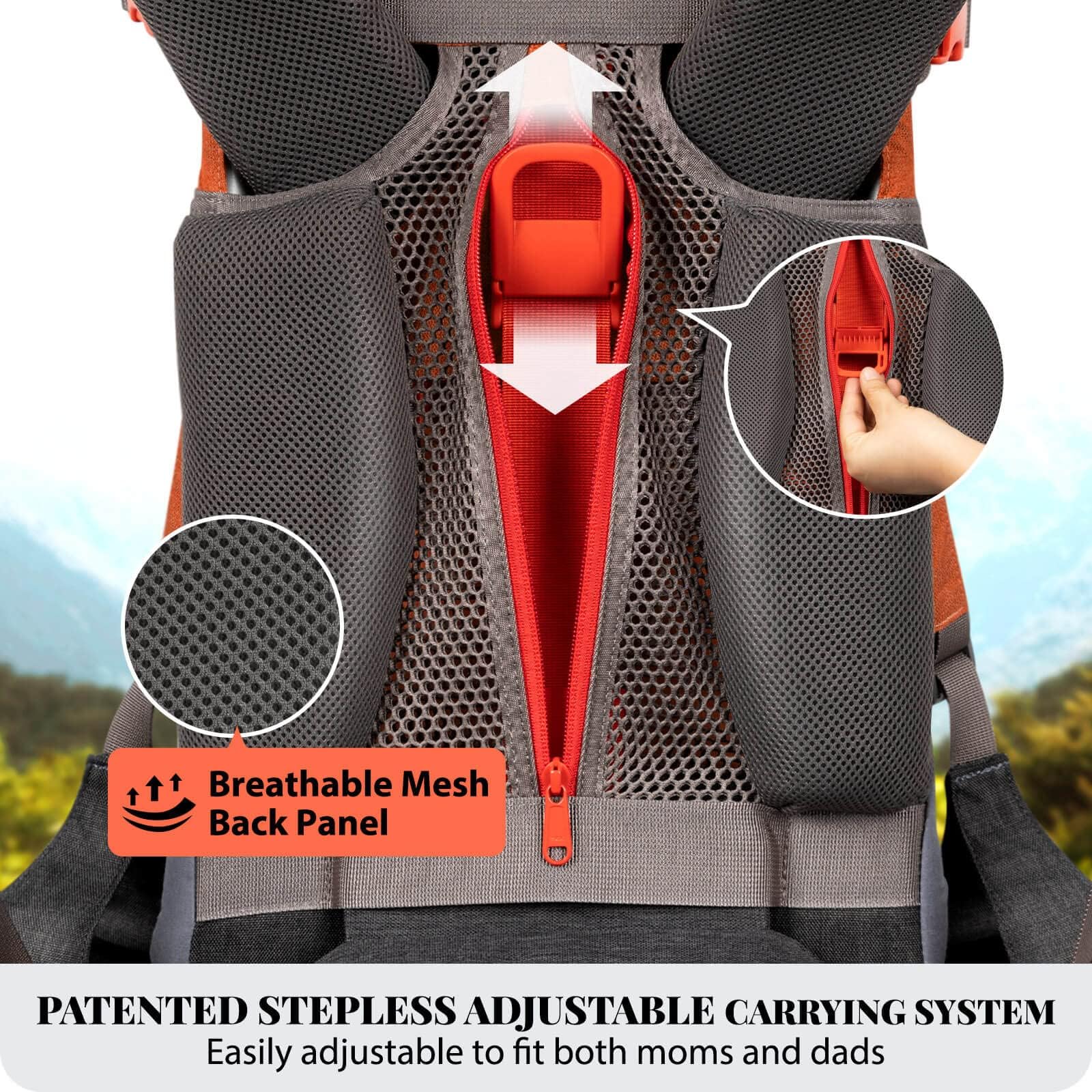 WIPHA Upgraded Baby Carrier Backpack - Ergonomic Hiking Backpack with Safety Seat, Lightweight Toddler Carrier for Outdoor Adventures, Travel & Daily Use (Large Capacity)