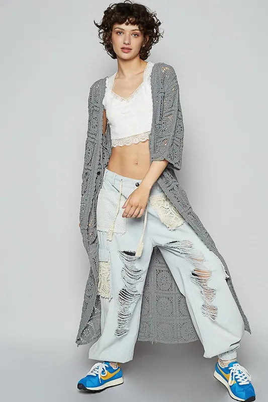 Beachy Boho Crochet Cardigan for Women - Lightweight Summer Cover Up - Perfect for Beach, Music Festivals & Boho Fashion