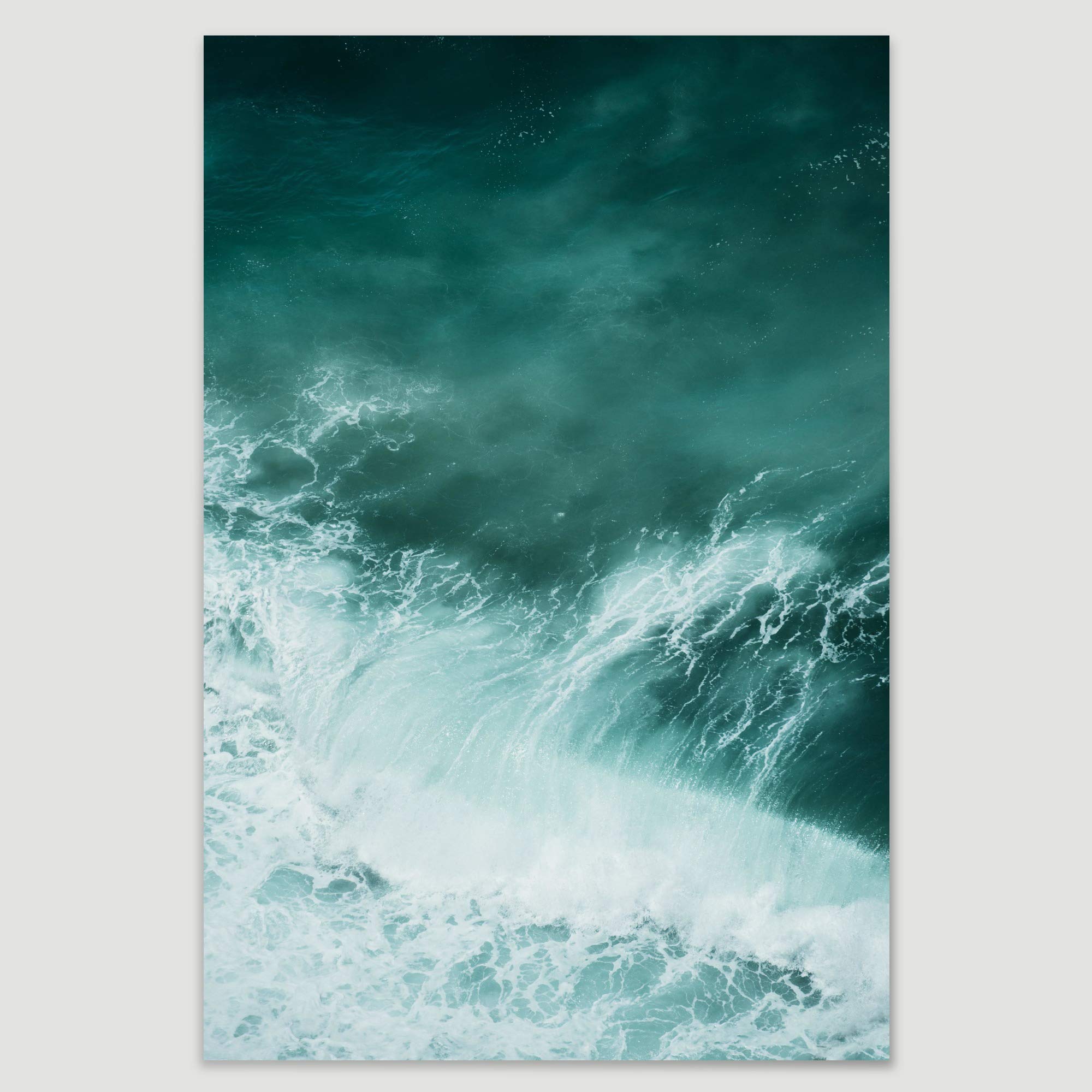 Wind Wave Beach Canvas Wall Art - 32x48 Inches Coastal Blue Photography for Relaxation & Calm | Perfect for Living Room, Bedroom & Office Decor