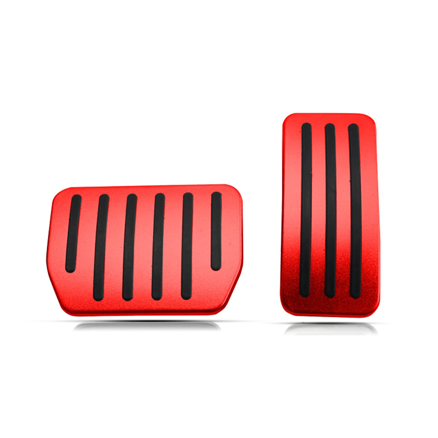 Premium Aluminum Alloy Anti-Slip Pedal Covers for 2022-2023 Tesla Model 3 & Model Y - LFOTPP 2PCS Red Footrest Accelerator Brake Pedals - Enhance Driving Comfort & Safety for Daily Commute and Road Trips