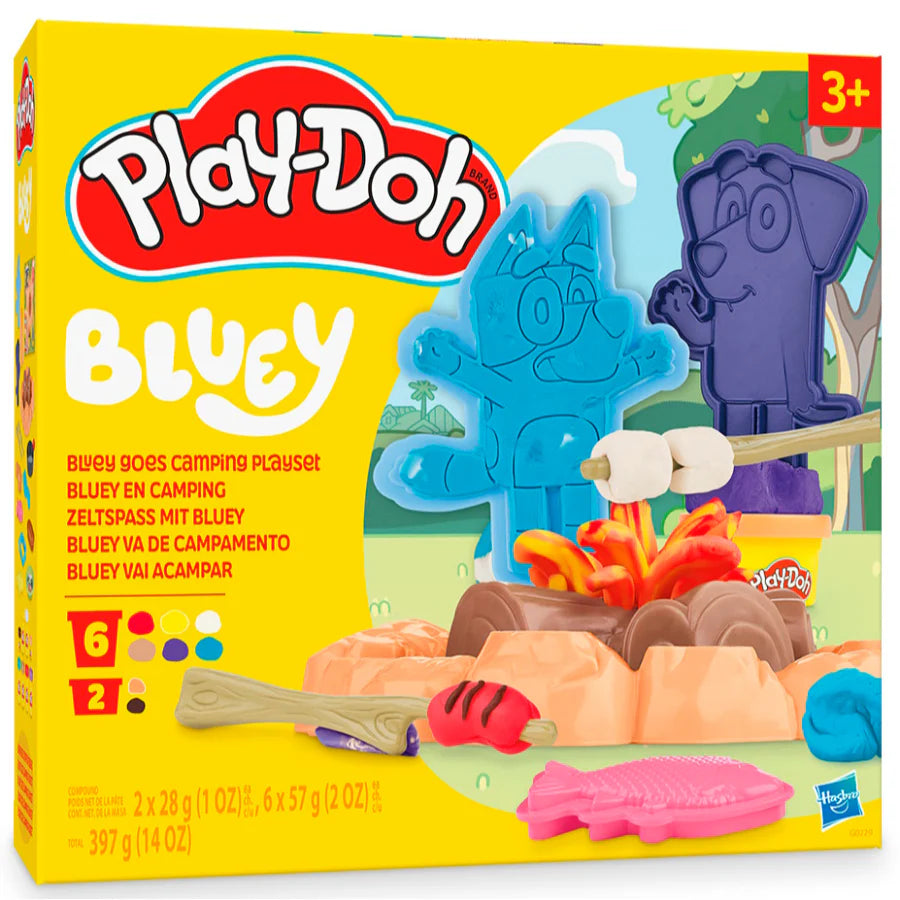 Bluey Goes Camping Play-Doh Playset - Fun Pretend Play & Creative Modeling Clay for Kids - Perfect for Indoor & Outdoor Adventures