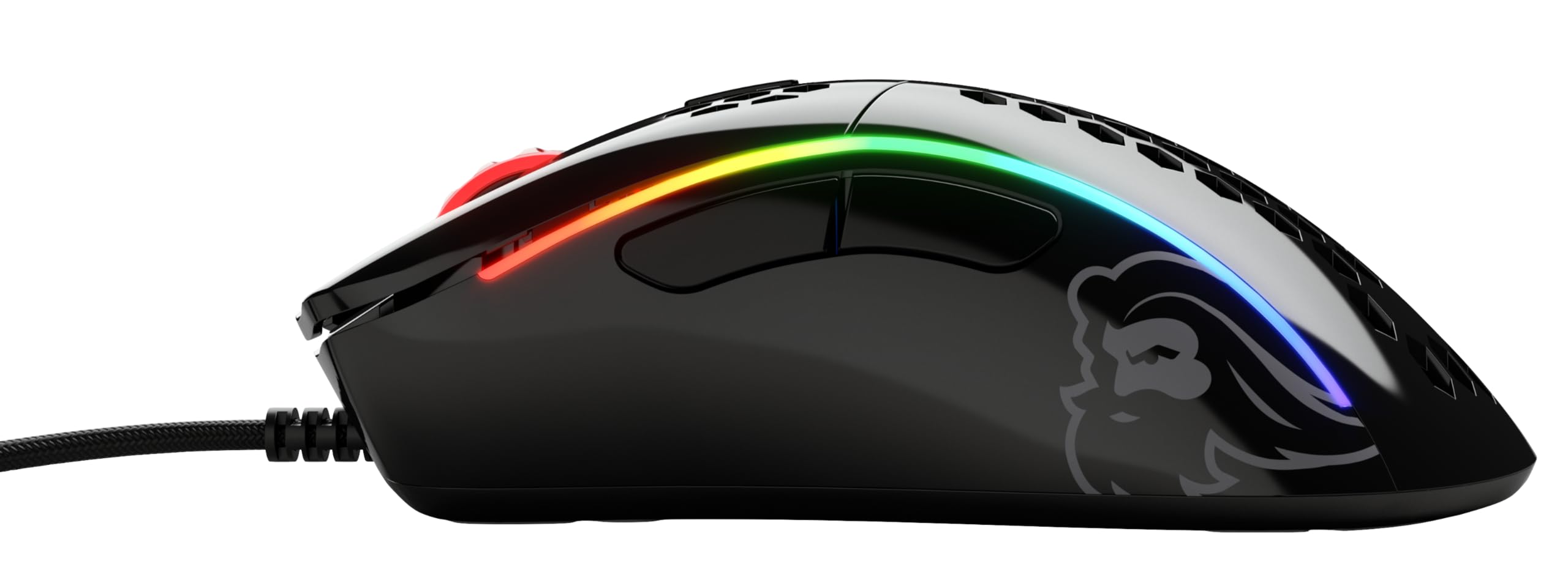 Glorious Model D- Wired Gaming Mouse - Ultra Lightweight 61g Honeycomb Design, RGB Lighting, Ergonomic, Pixart 3360 Sensor, Omron Switches, PTFE Feet - Matte Black - Perfect for FPS, MOBA & Competitive Gaming