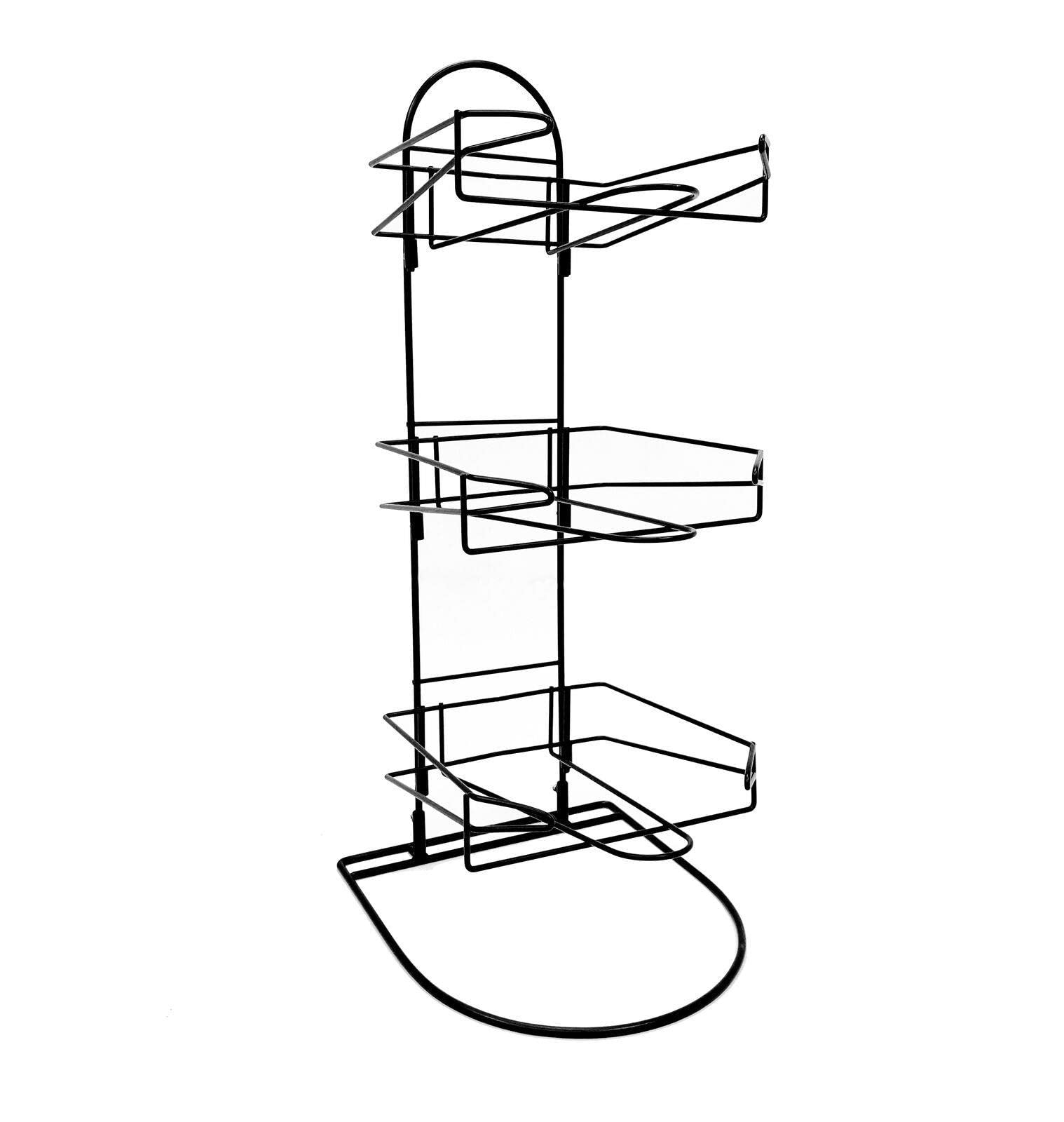 Silver Counter Hat Display with 3 Pockets - Baseball Cap Organizer & Wall Mounted Coat Rack for Hats, Coats & Accessories | Perfect for Bedroom, Closet & Retail Store Organization