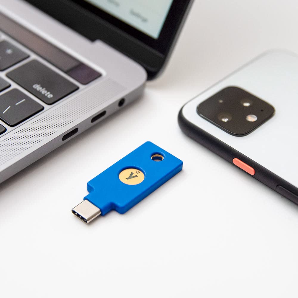 Yubico Y-400 Security Key C - Two-Factor Authentication USB-C & NFC Security Key for Online Accounts (Google, Facebook, Dropbox) - Secure Login for Banking, Email & Business Accounts - Sleek Blue Design