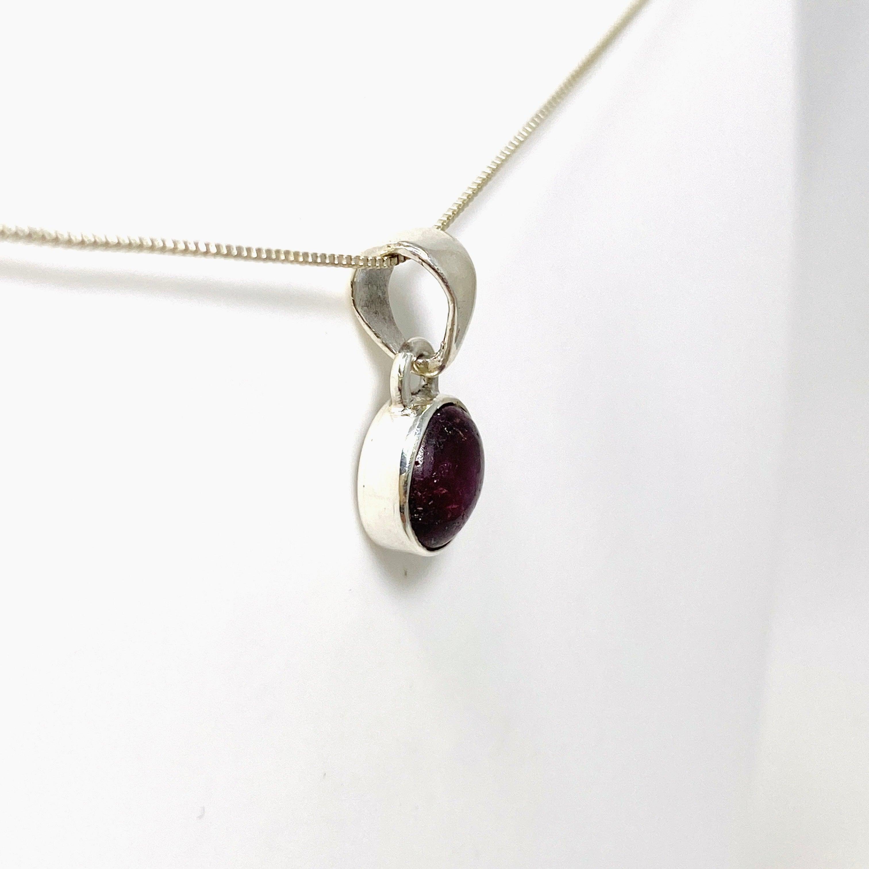 14K Gold Ruby Petite Round Pendant Necklace KPGJ4344 - Perfect for Valentine's Day Gifts & Anniversary Jewelry
