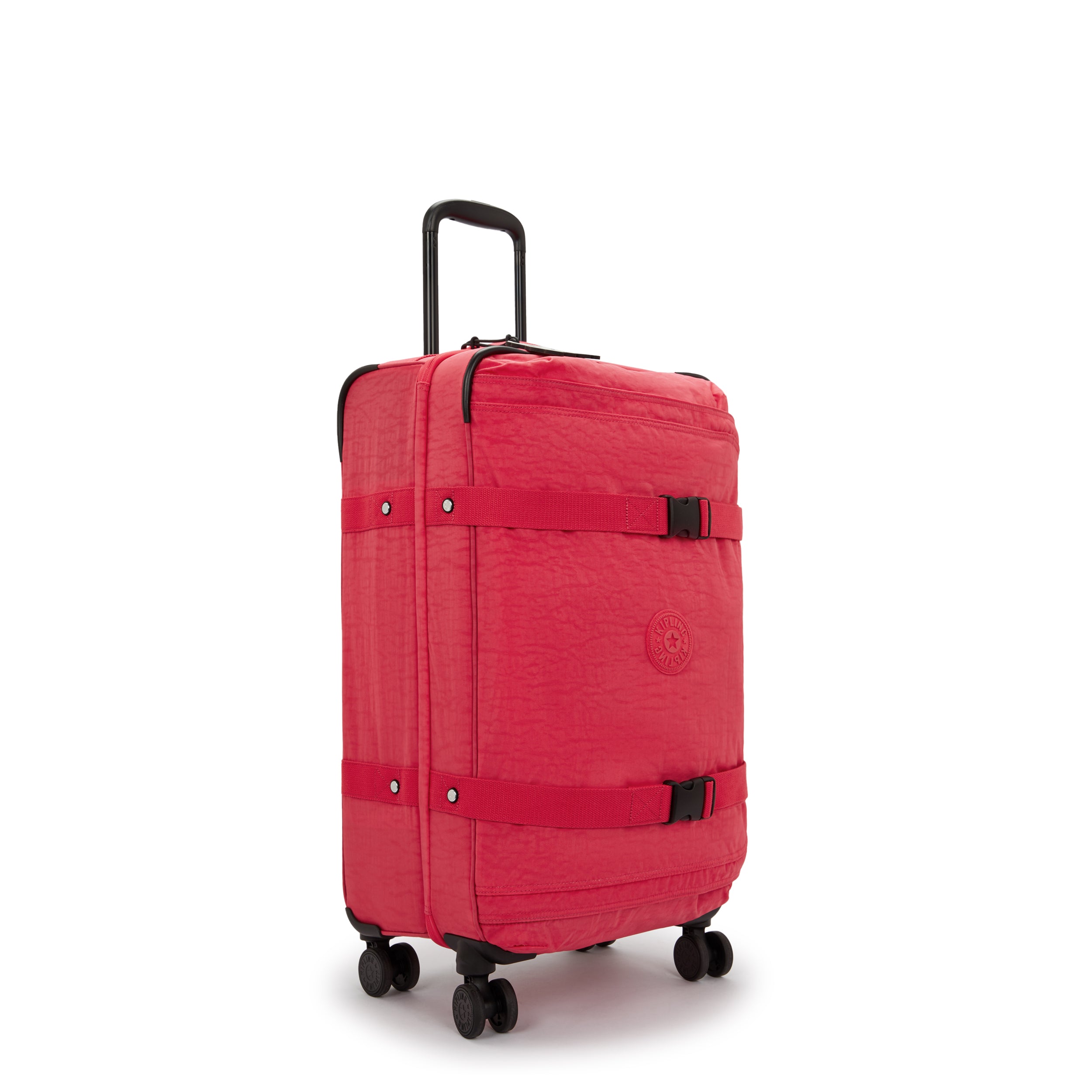 Kipling Spontaneous Medium Rolling Luggage - Lightweight Carry-On Suitcase with Spinner Wheels, Resort Pink (Perfect for Travel, Business Trips & Weekend Getaways)