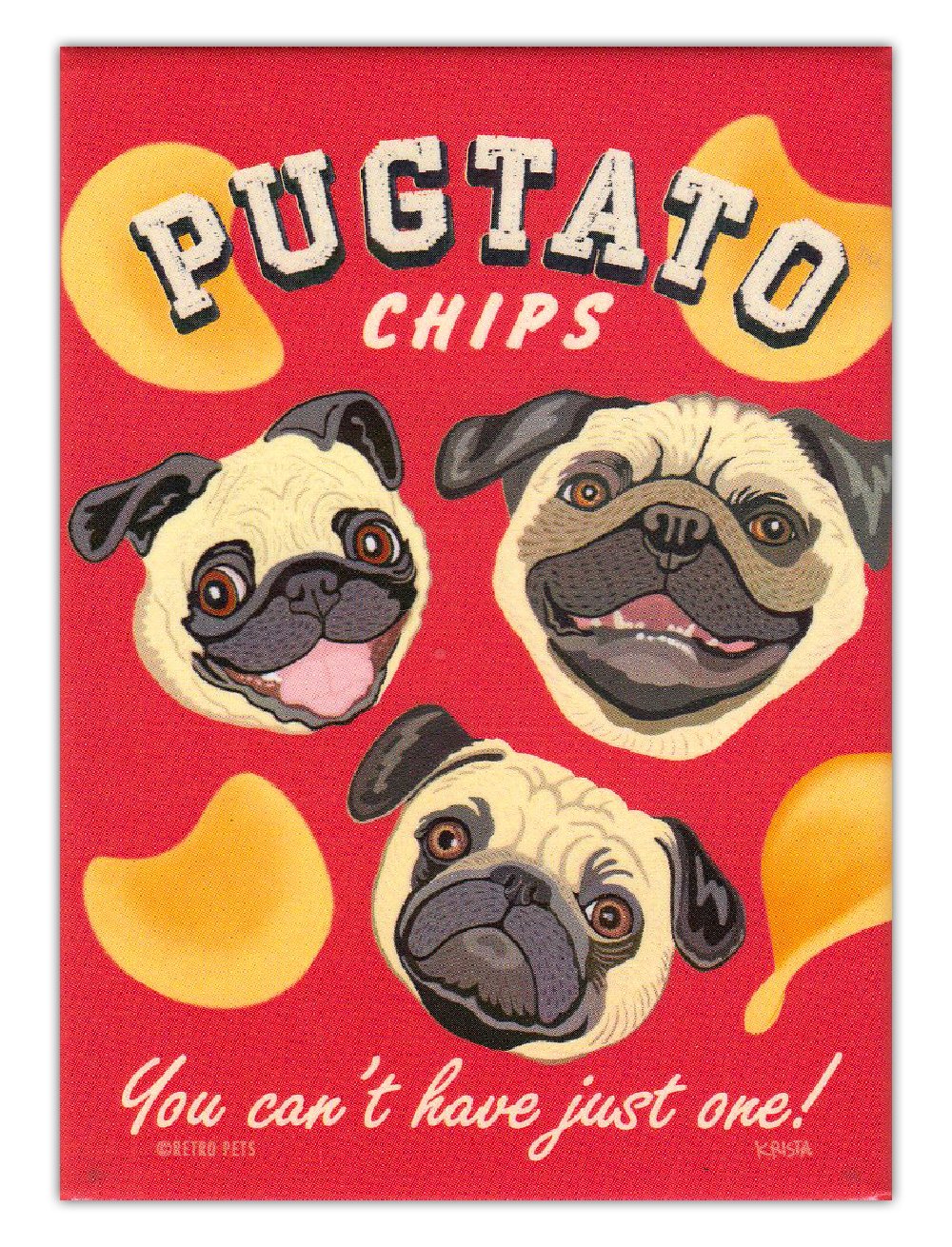 Pugtato Chips - Fun & Adorable Potato-Shaped Magnets for Fridge, Office & DIY Crafts | Perfect for Home Decor, Gifts & School Projects