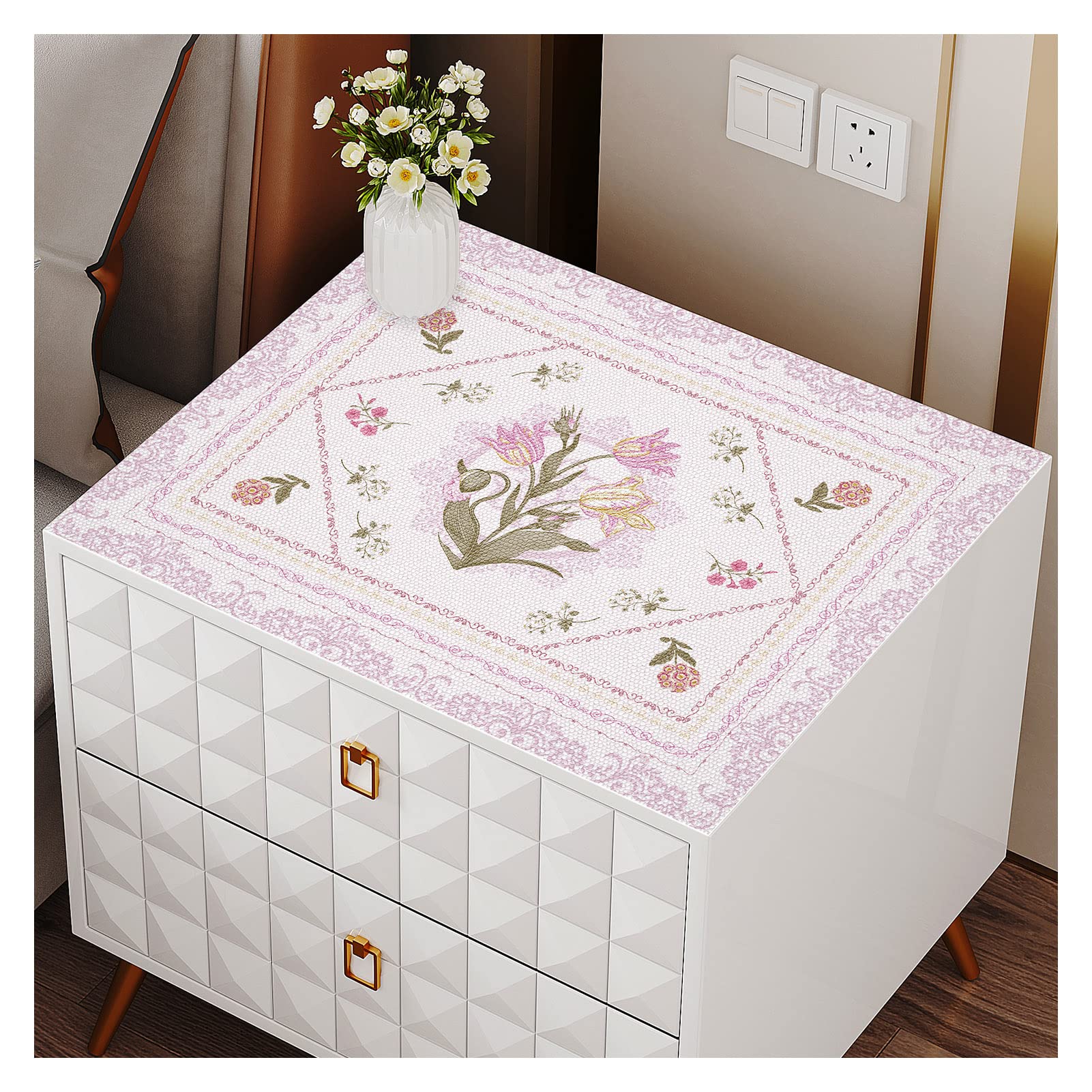 Premium Leather Table Cover for Nightstand, Tea Table, End Table & Dressers - 23
