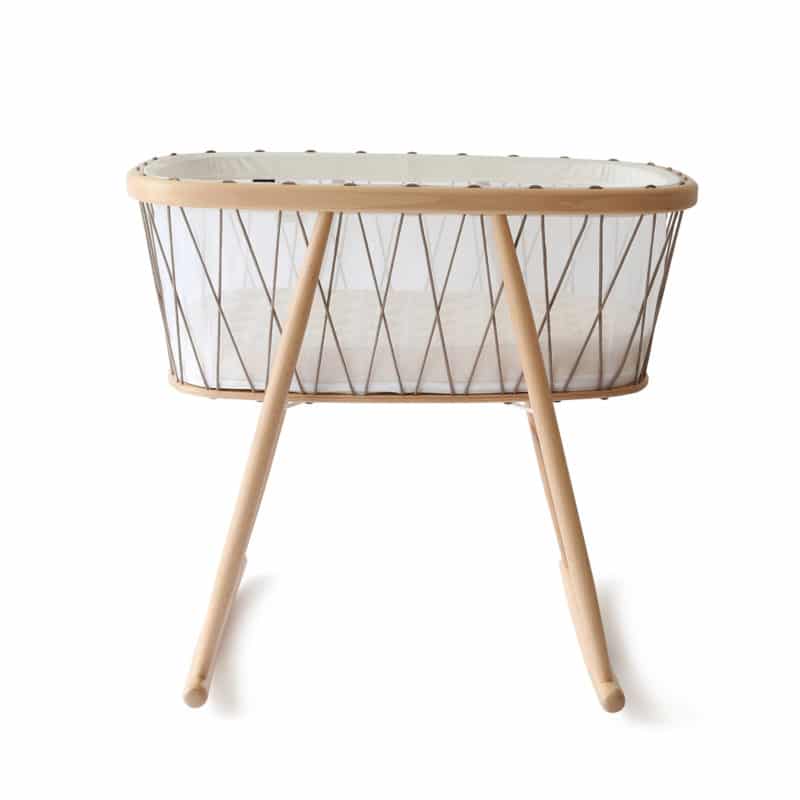 Charlie Crane Kumi Mesh Bassinet with Organic Mattress - Breathable Baby Crib for Newborns & Infants - Perfect for Nursery, Bedroom & Travel Use