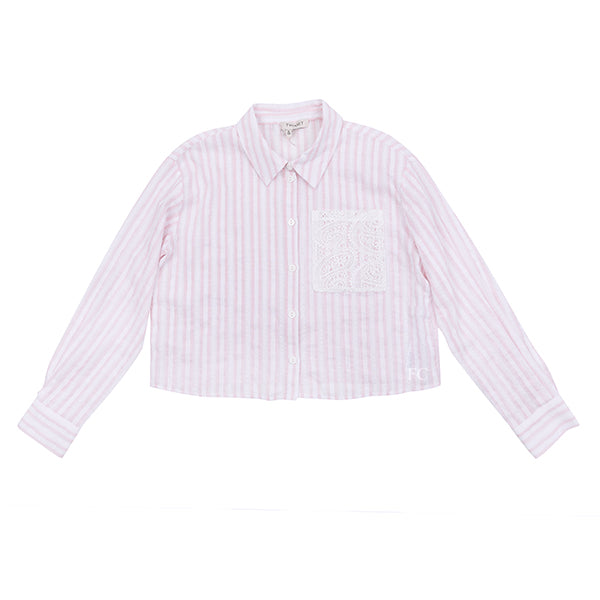 Elegant Stripe Rose Crochet Pocket Shirt by Twinset - Perfect for Casual Outings & Summer Fashion