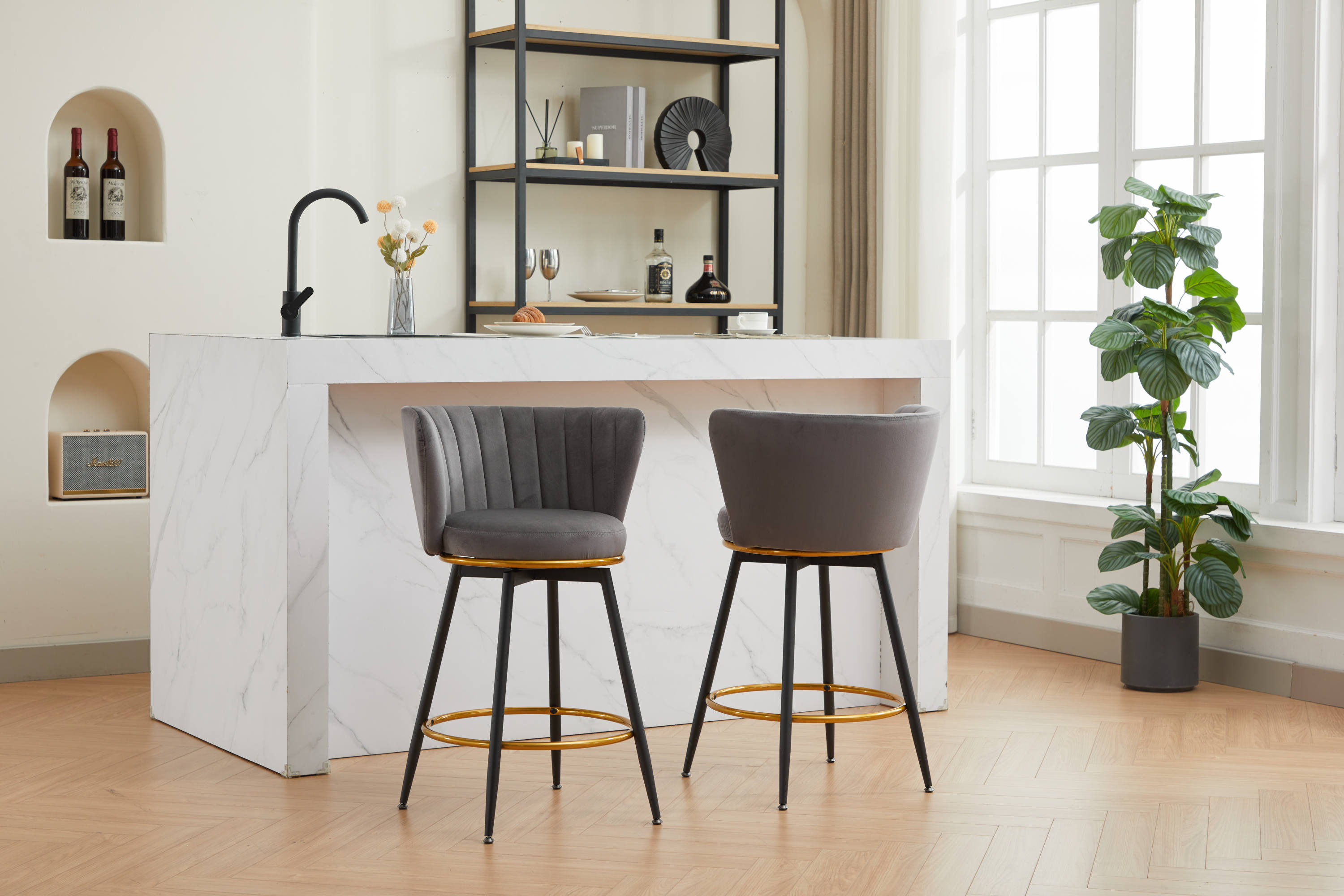 Set of 2 Counter Height Bar Stools - 26
