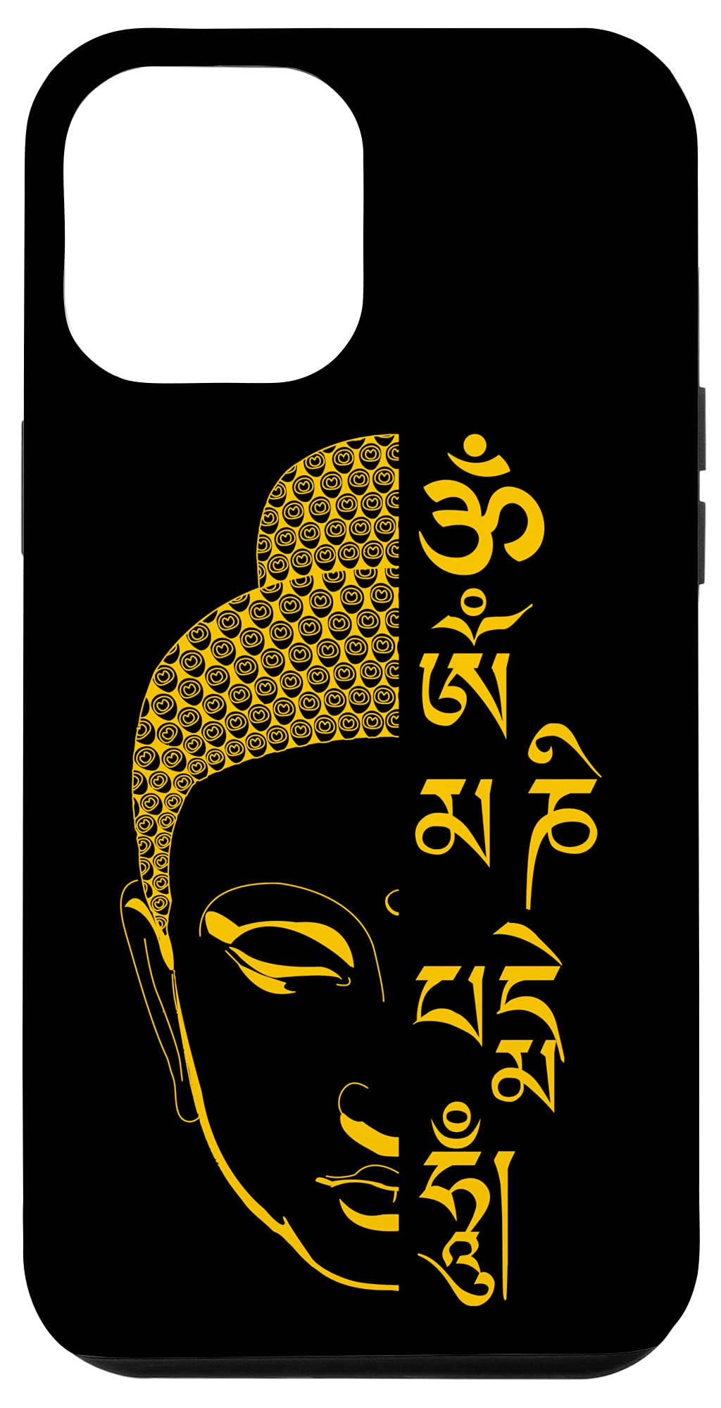 iPhone 12 Pro Max Case with Buddha Om Mani Padme Hum Mantra Design - Protective Phone Cover for Meditation & Spiritual Lifestyle