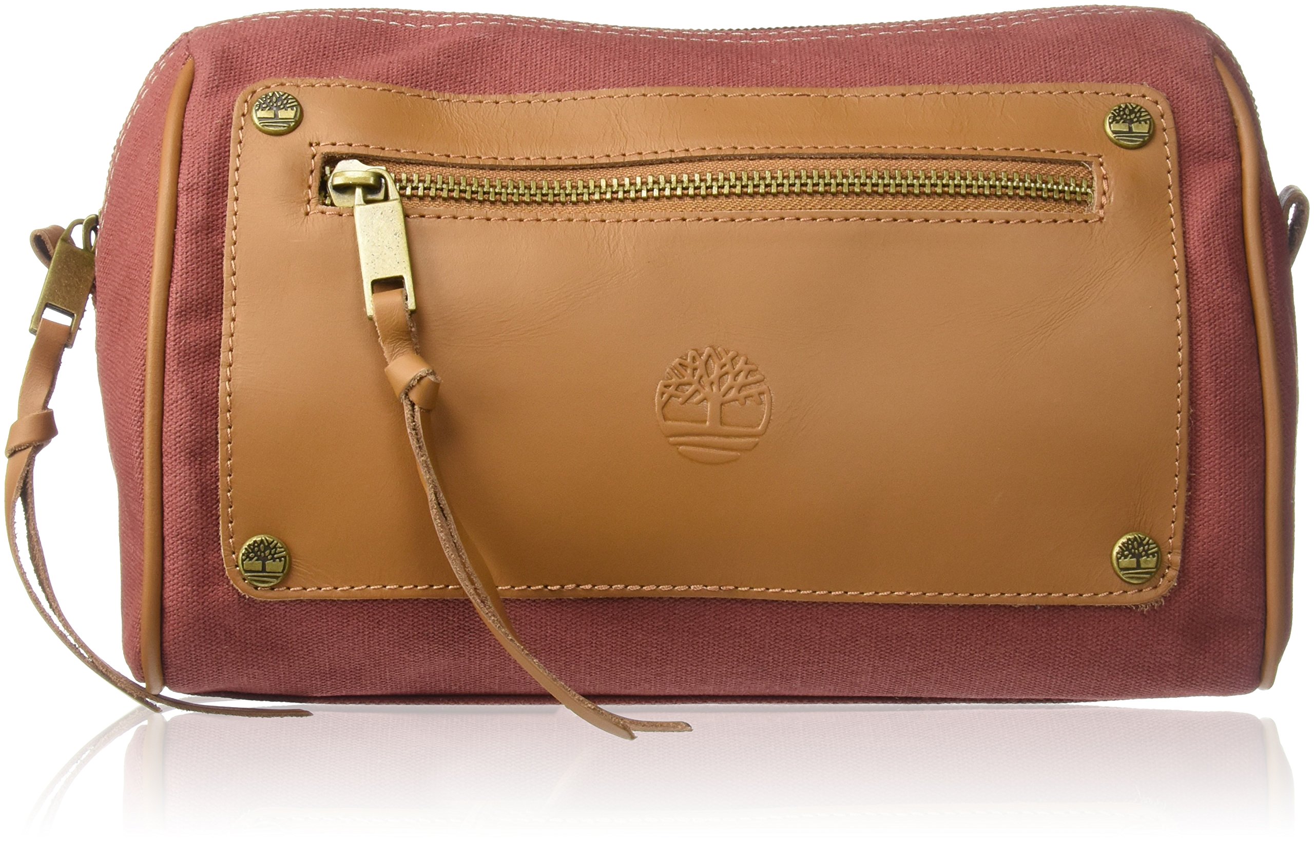 Timberland Men's Canvas & Leather Travel Toiletry Bag - Red One Size - Perfect for Camping, Business Trips & Weekend Getaways