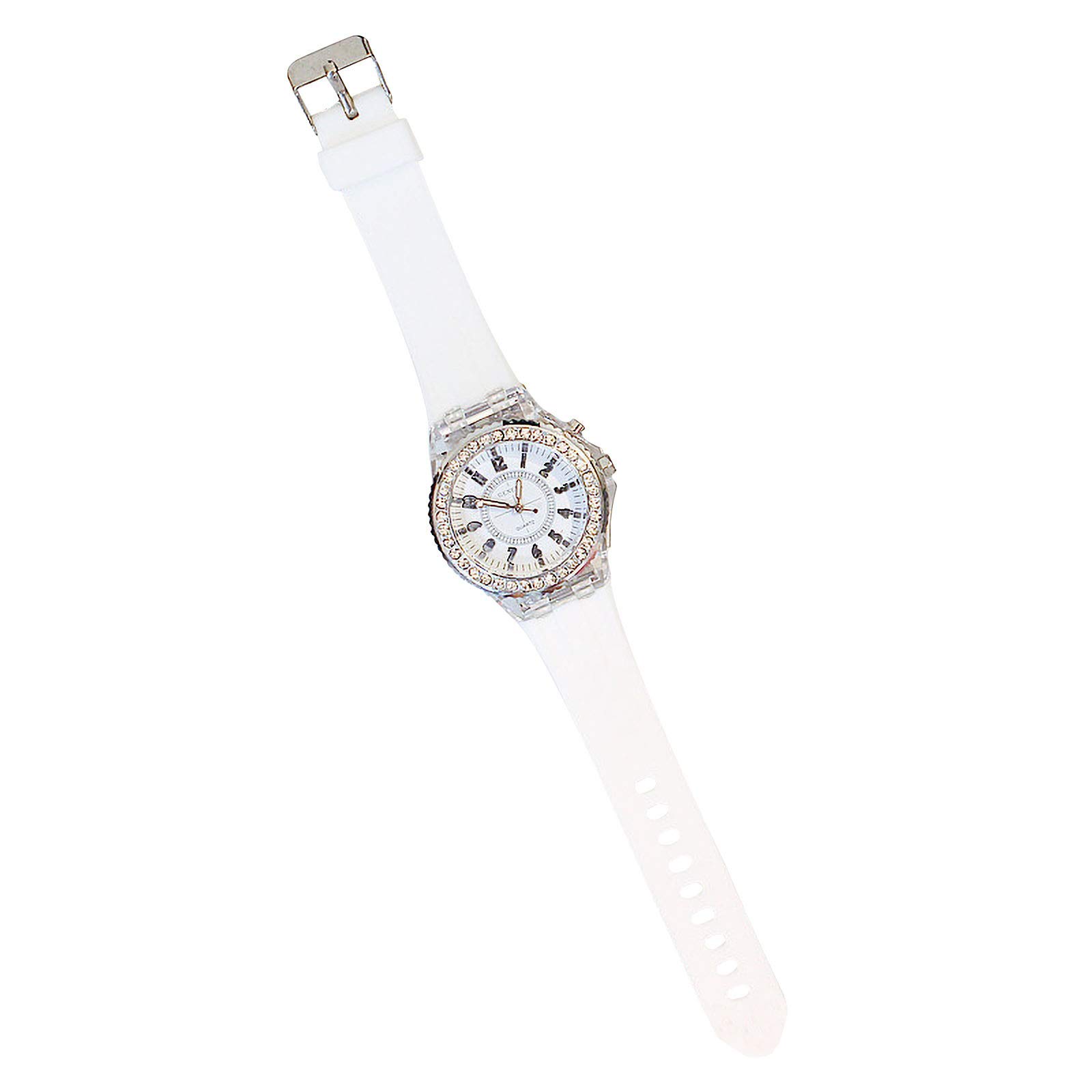 Stylish Brown LED Luminous Watch for Men & Women - Rhinestone Quartz Couple Watches with Leather Band | Perfect for Date Night, Anniversary Gifts & Everyday Fashion Accessories